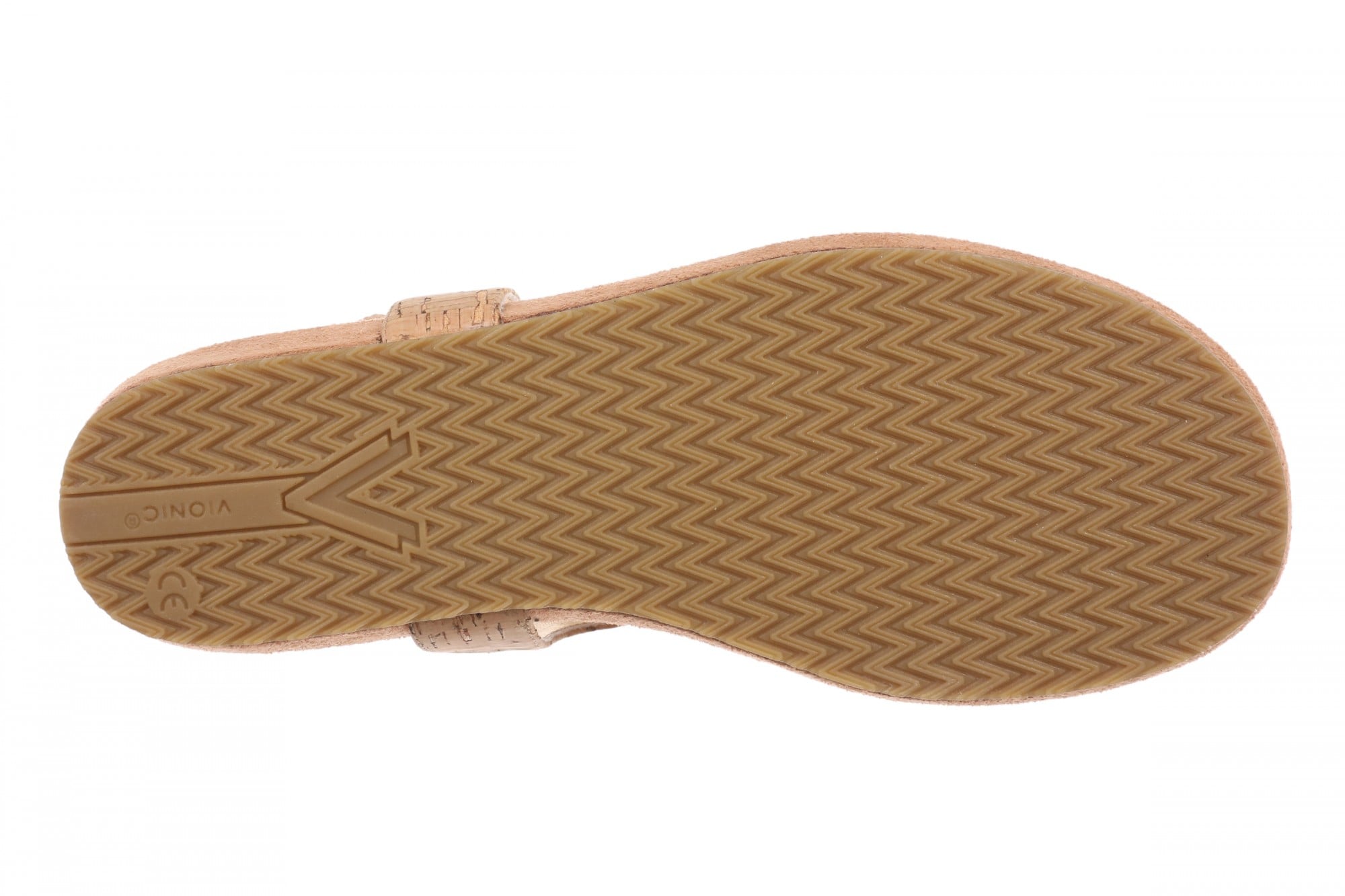 Vionic Palisades Women's Arch Support T-Strap Sandal - Gold Cork - Bottom