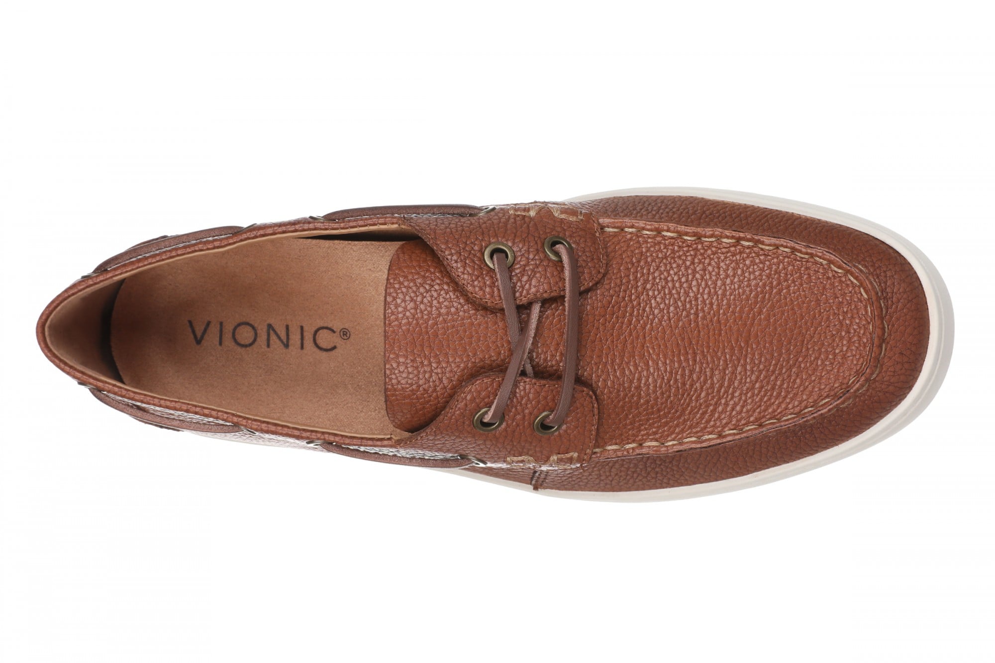 Vionic Uptown Boat Men's Slip On Loafer Comfort Shoe - Tan - Top