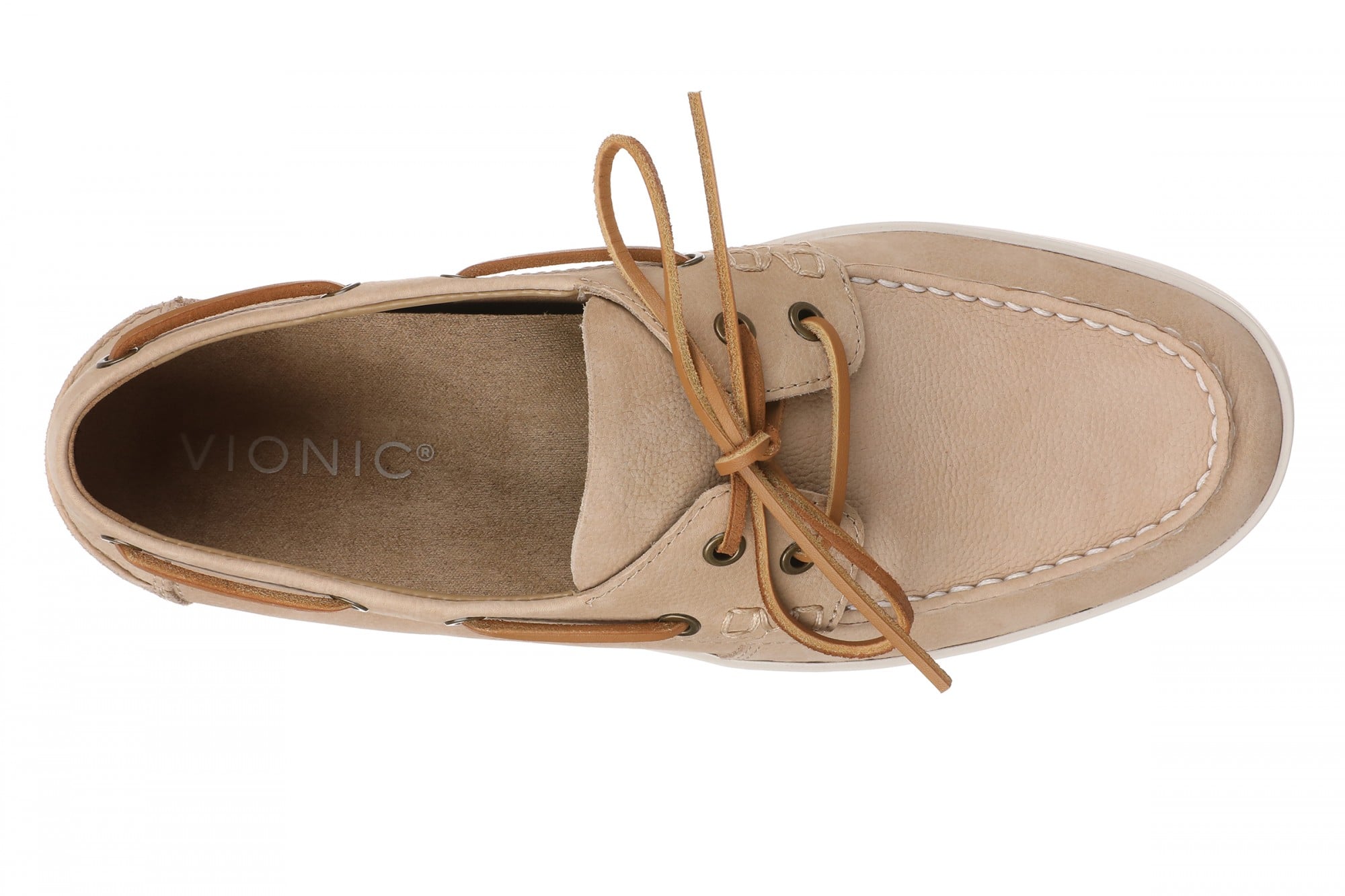 Vionic Uptown Boat Men's Slip On Loafer Comfort Shoe - Sand - Top