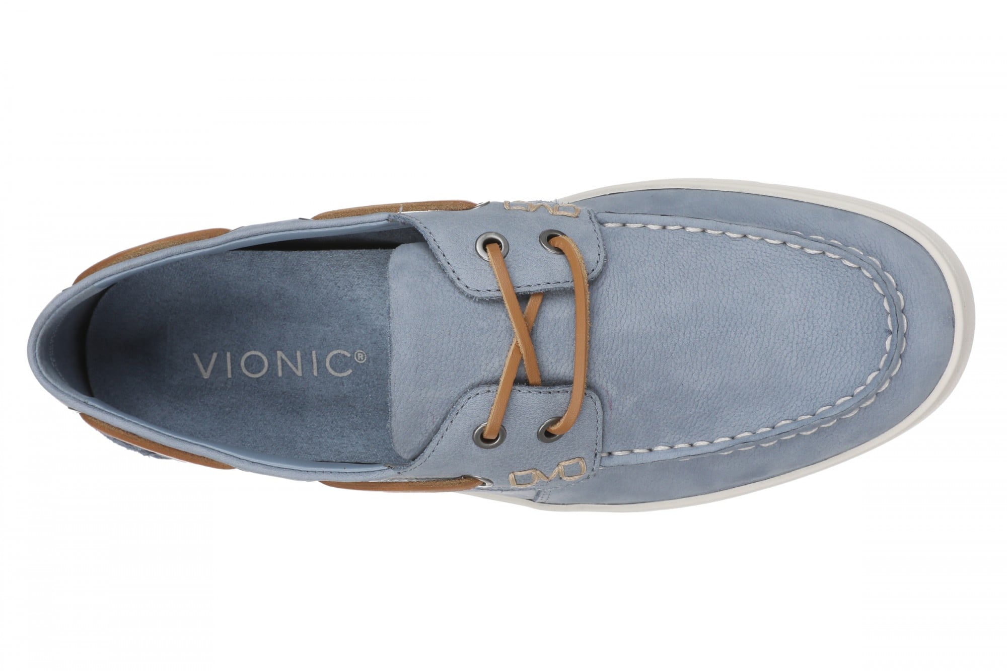 Vionic Uptown Boat Men's Slip On Loafer Comfort Shoe - Vintage Blue Haze - Top