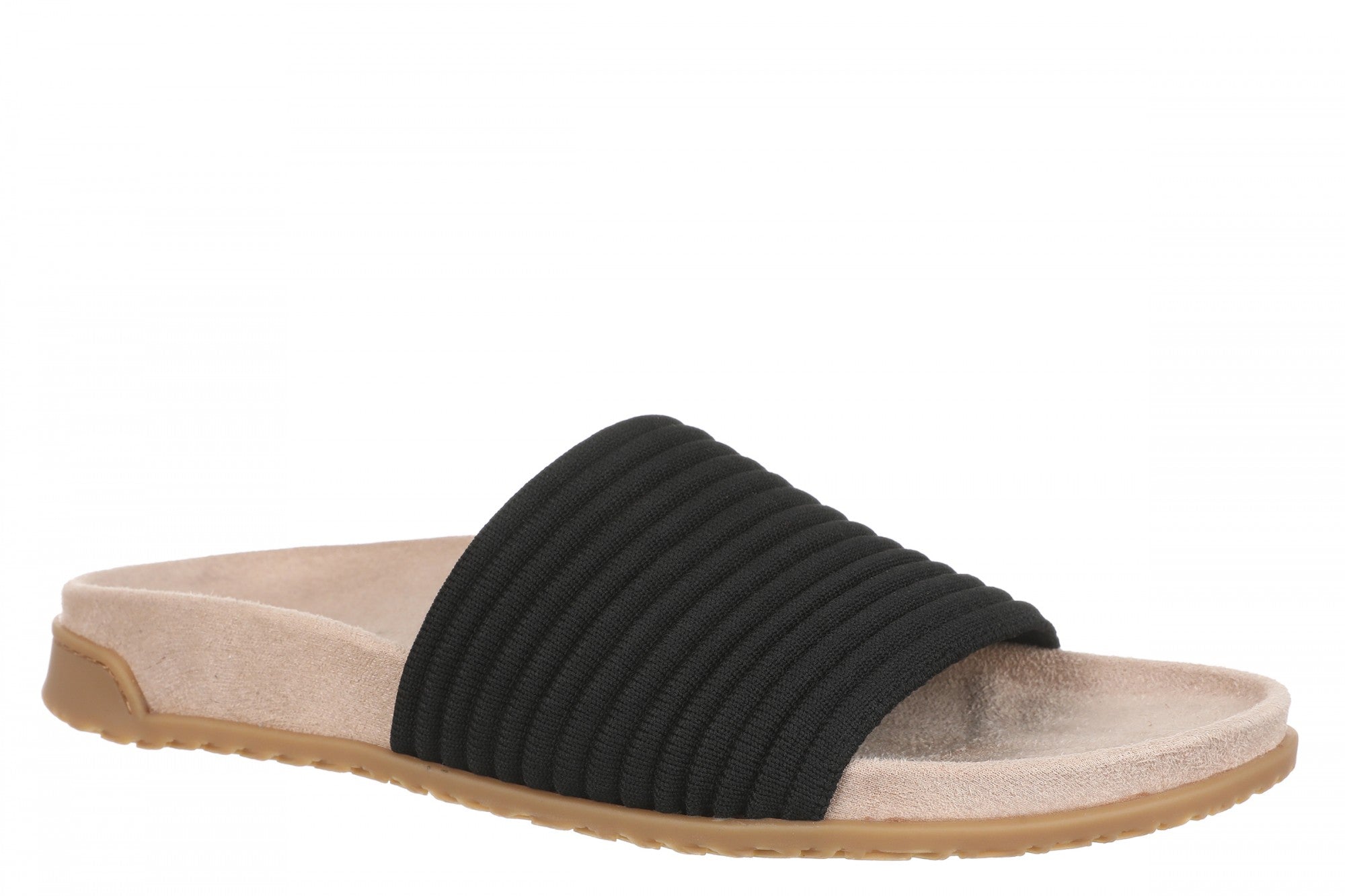 Vionic Evie Knit Women's Comfortable Supportive Slide Sandal in All Black