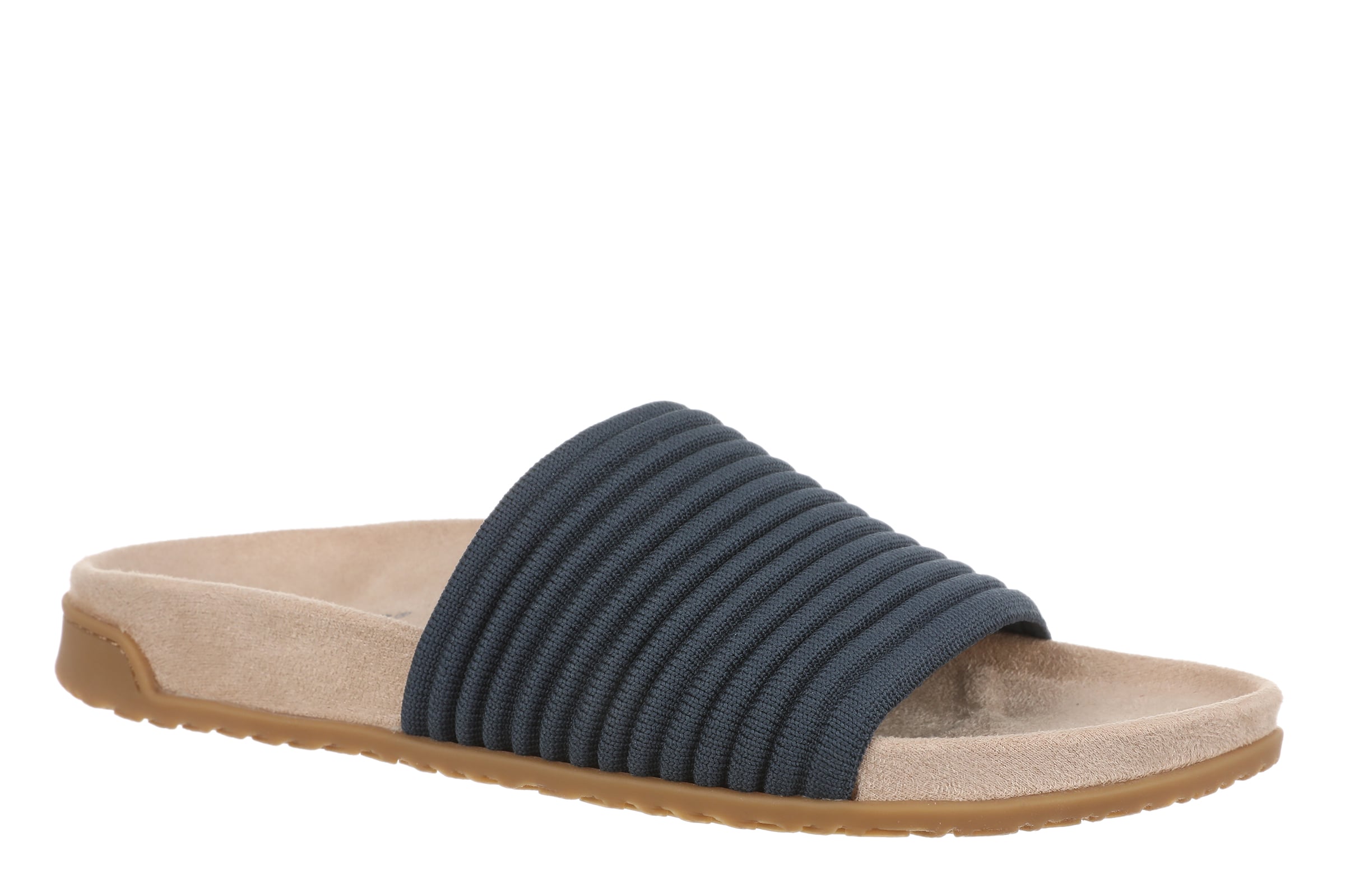Vionic Evie Knit Women's Comfortable Supportive Slide Sandal in Dark Denim