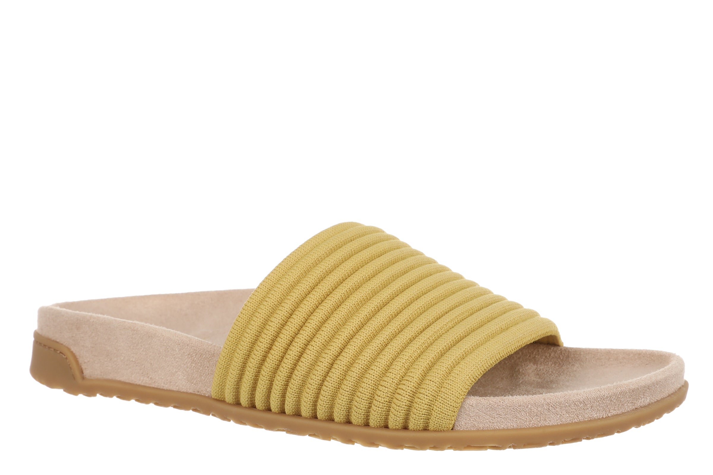 Vionic Evie Knit Women's Comfortable Supportive Slide Sandal in Dijon