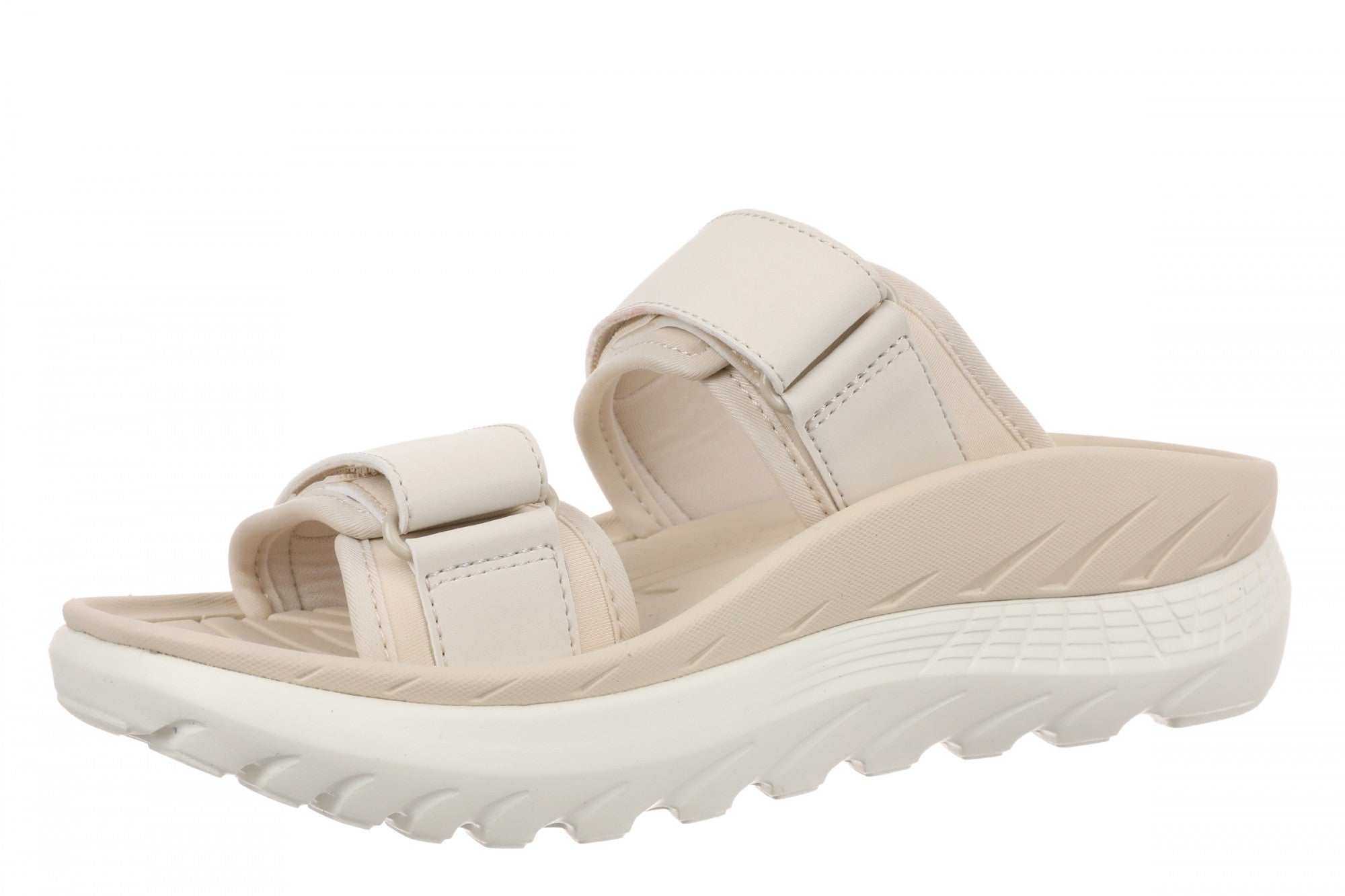 Vionic Renewal - Adjustable Recovery Slide - Women's and Men's Unisex Orthotic Arch Support Comfort Recovery Sandals - Cream - Left angle