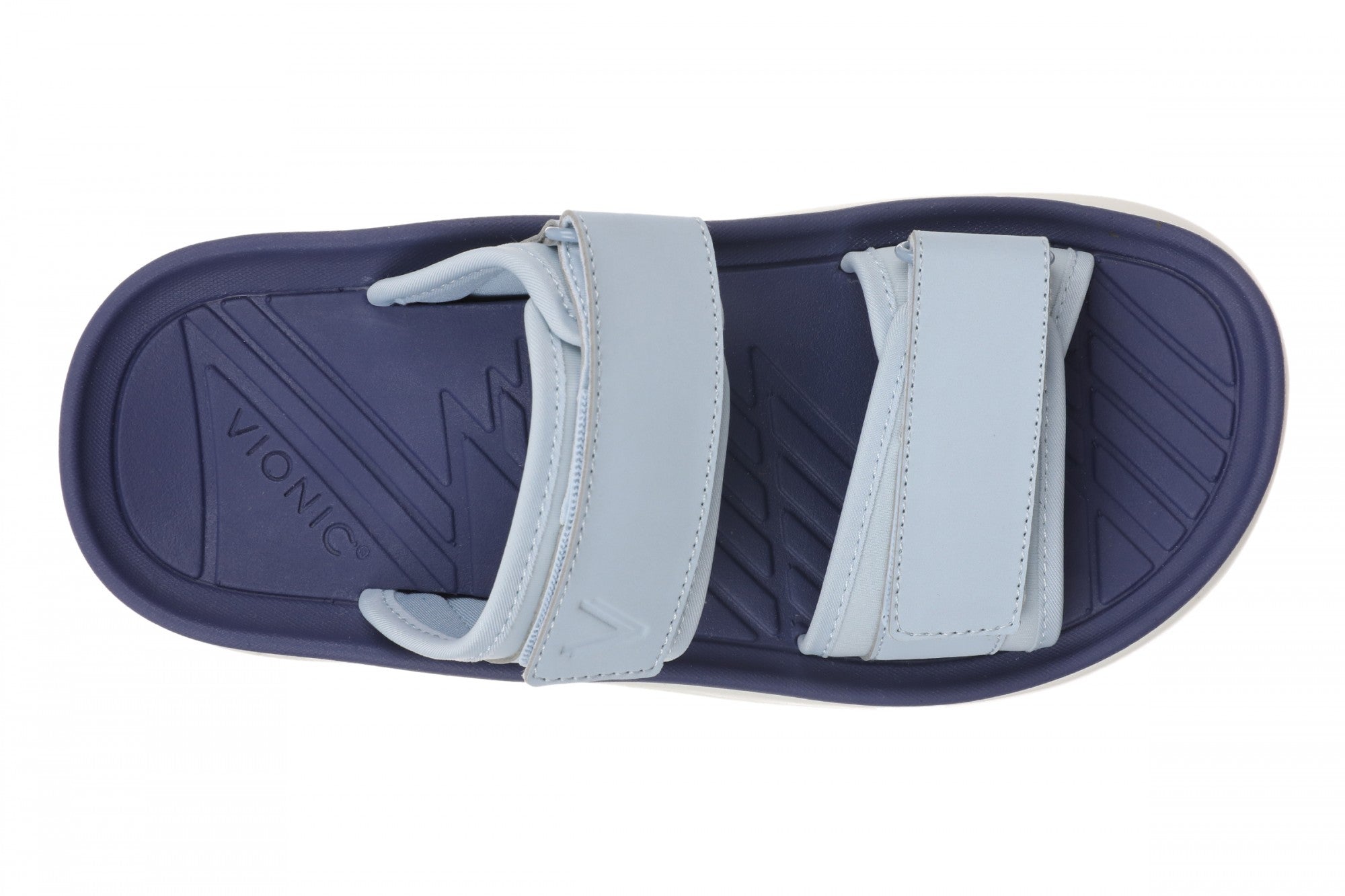 Vionic Renewal - Adjustable Recovery Slide - Women's and Men's Unisex Orthotic Arch Support Comfort Recovery Sandals - Blue Mist - Top