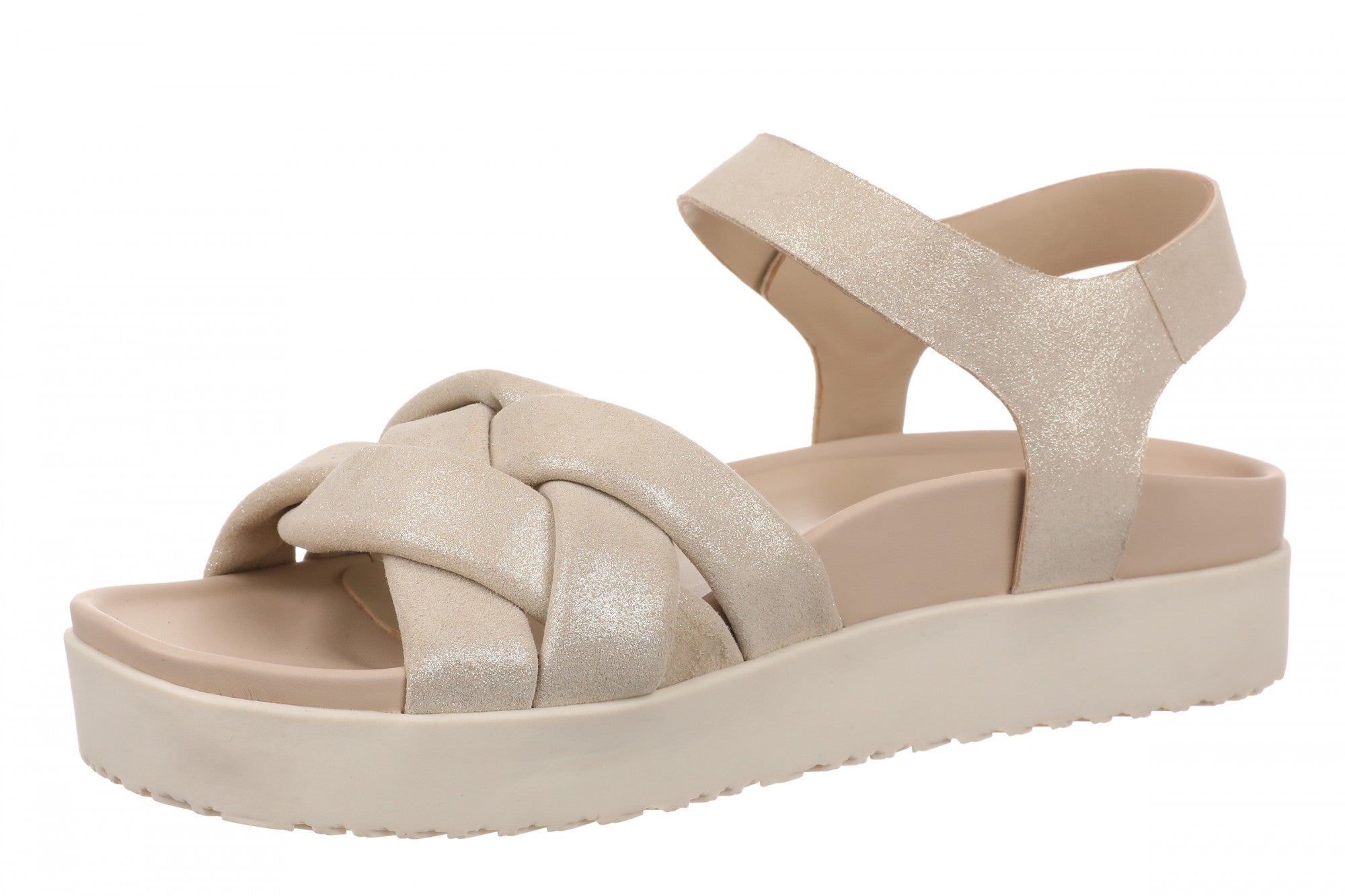 Vionic Rosa Women's Platform Slide Sandal - Gold - Left angle