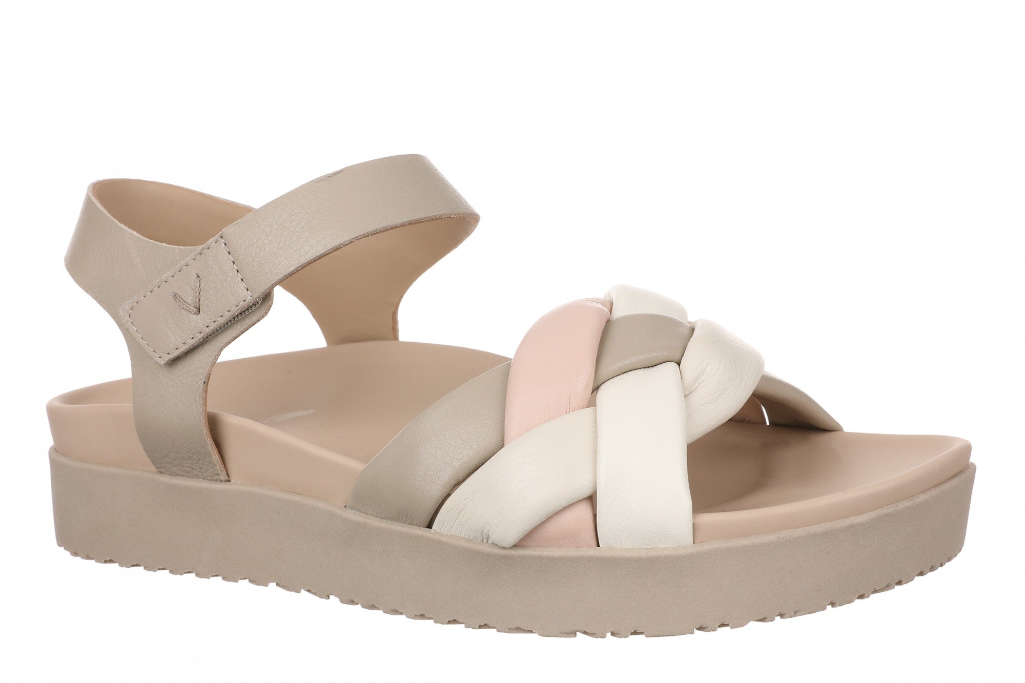 Vionic Rosa Women's Orthotic Platform Slide Sandal in Cobblestone Multi