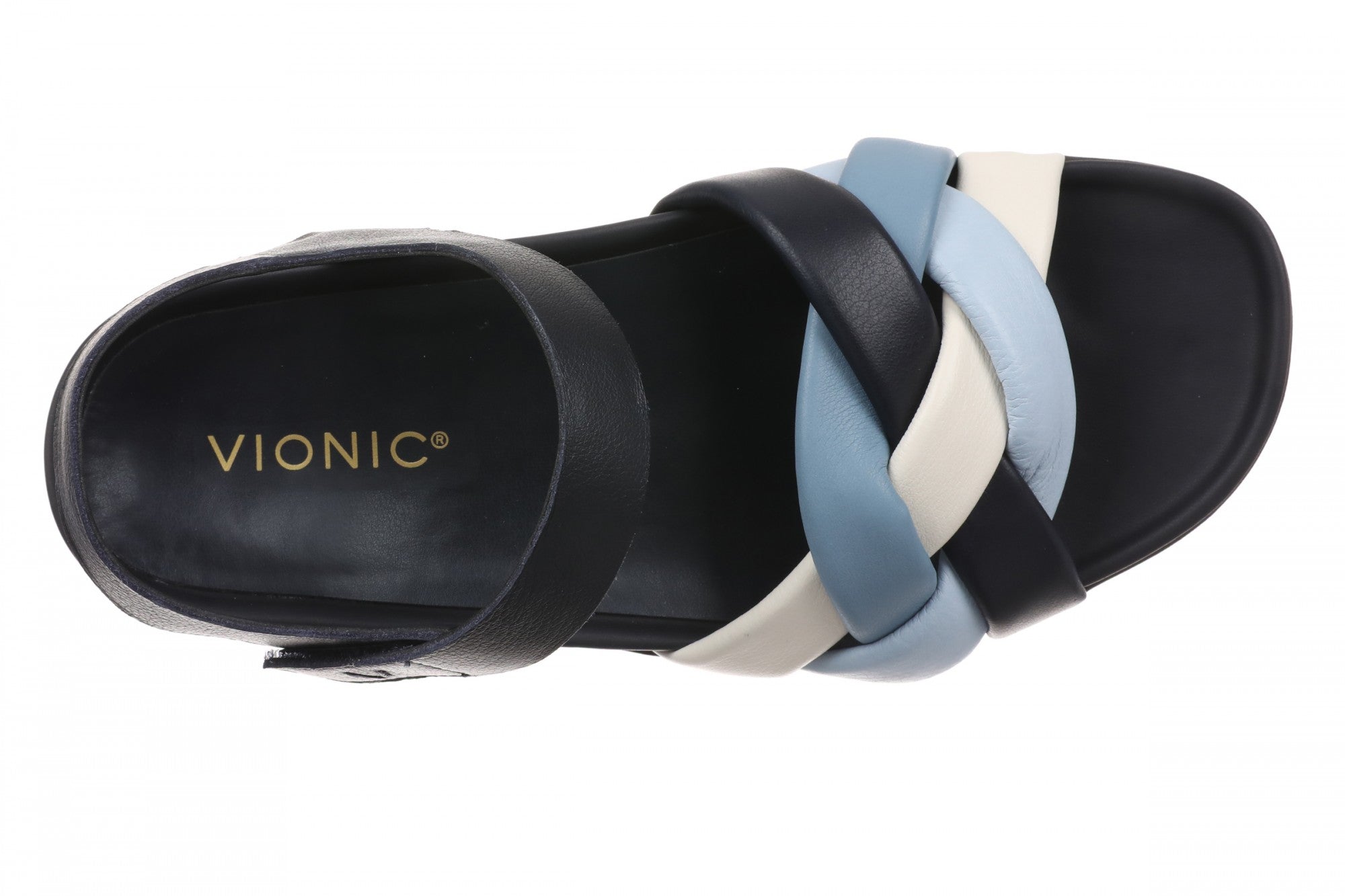 Vionic Rosa Women's Platform Slide Sandal - Navy Multi - Top