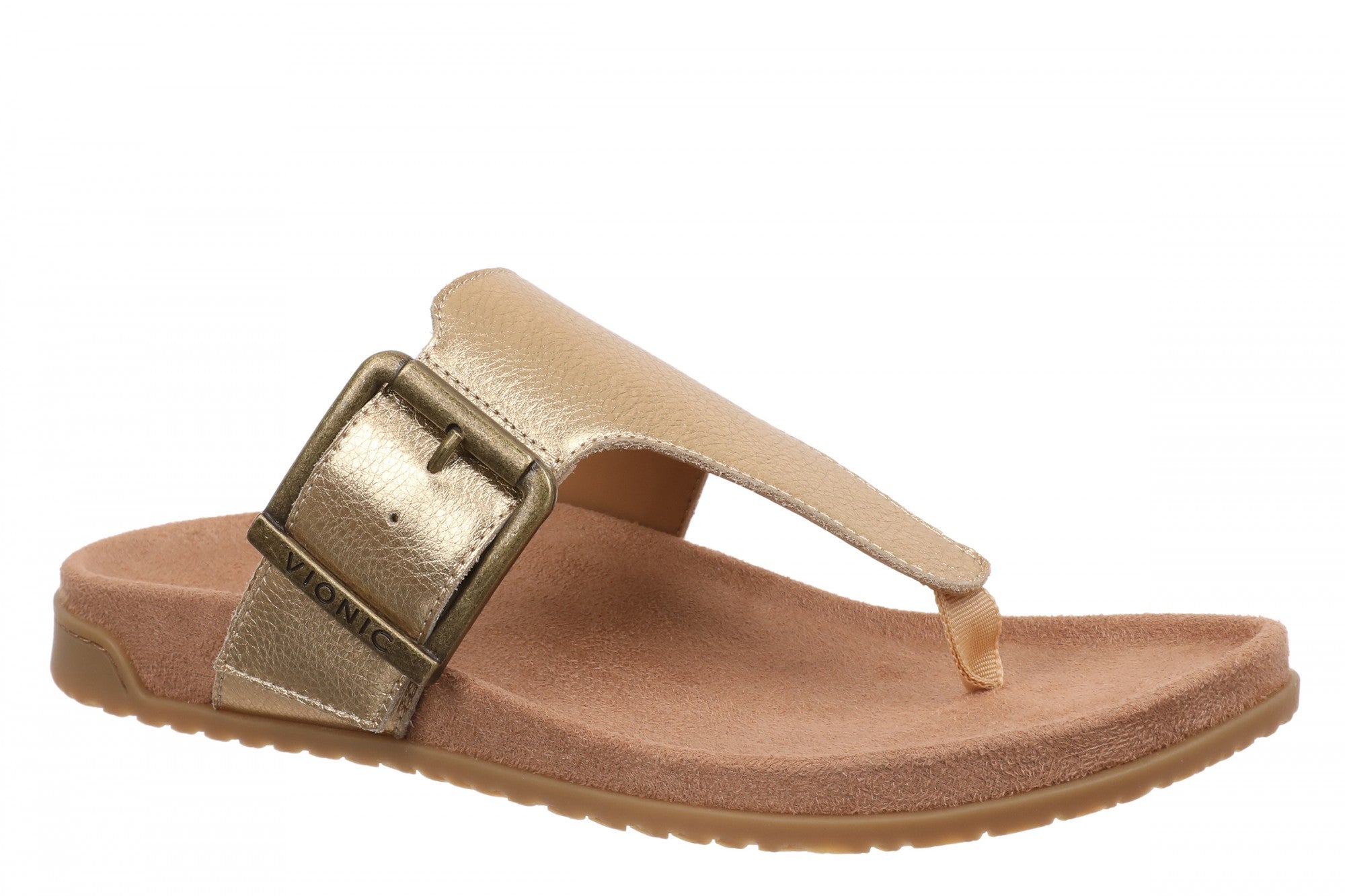 Vionic Emma Women's Thong Sandal with Arch Support in Gold