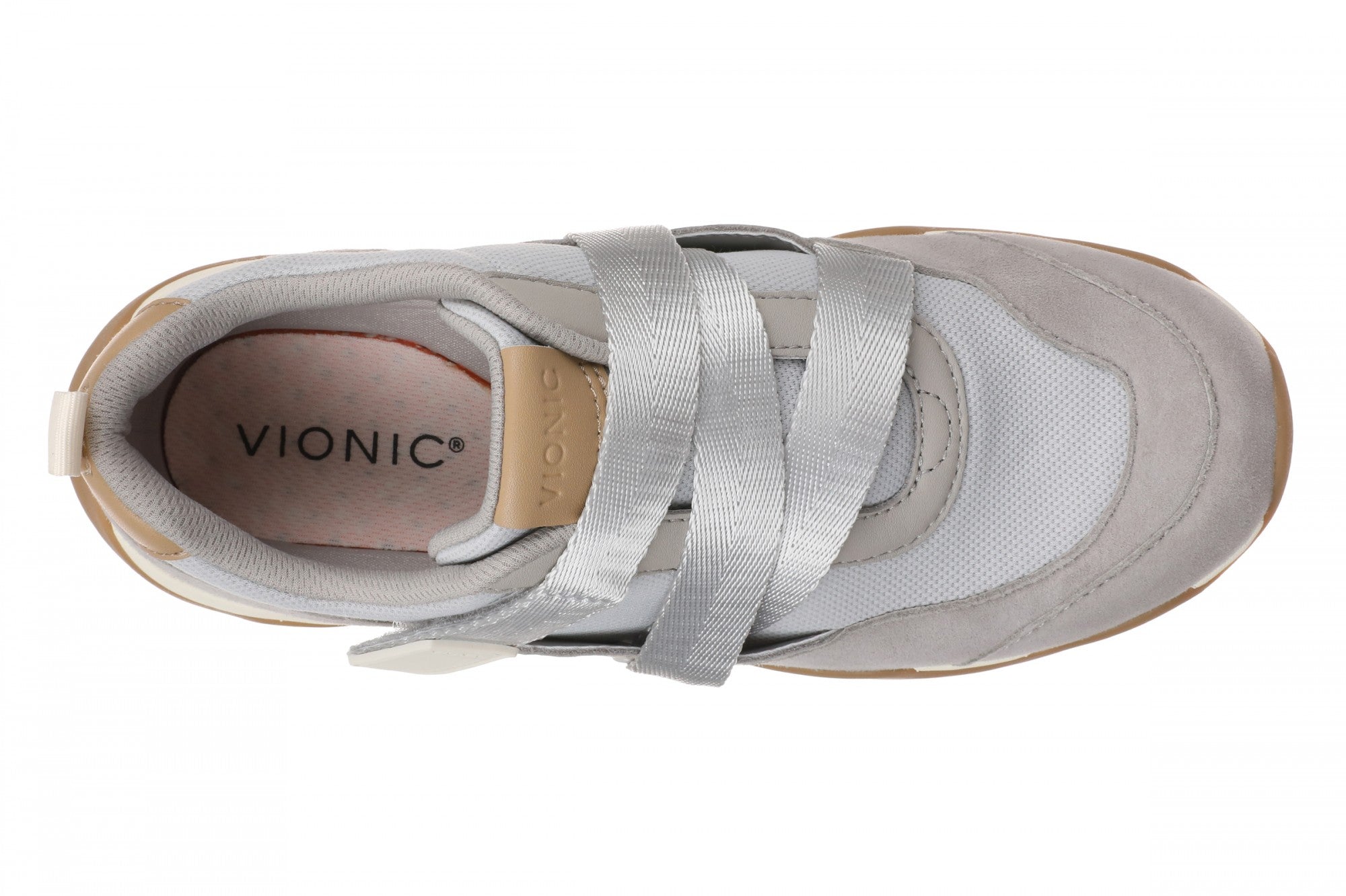 Vionic Walk Slim Gia Women's Comfortable Orthotic Arch Support Walking Sneaker - Vapor Grey - Top