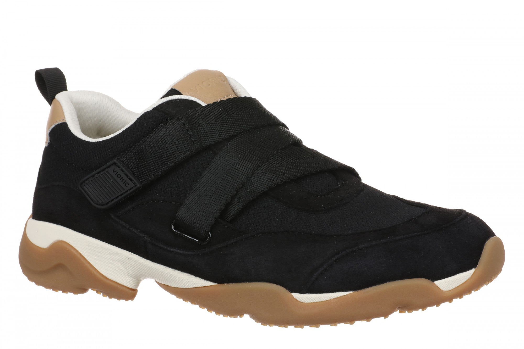 Vionic Walk Slim Gia Women's Comfortable Orthotic Arch Support Walking Sneaker in Black
