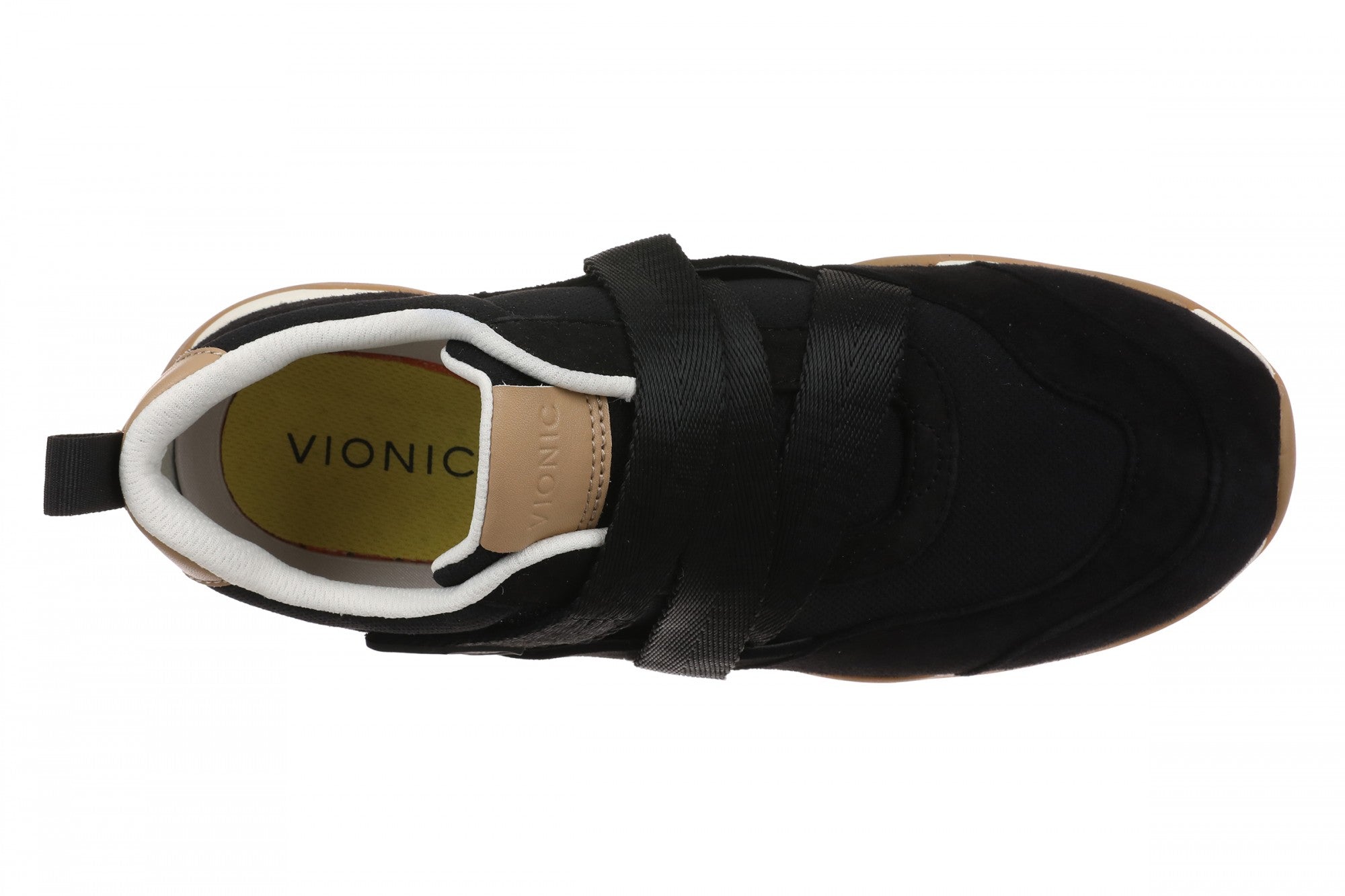 Vionic Walk Slim Gia Women's Comfortable Orthotic Arch Support Walking Sneaker - Black - Top