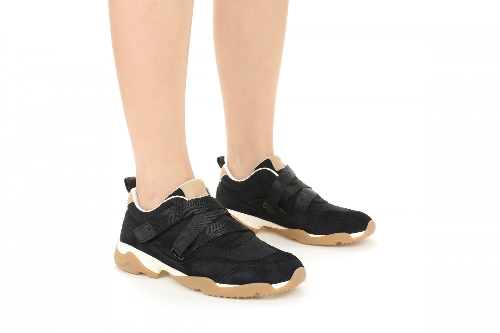 Vionic Walk Slim Gia Women's Comfortable Orthotic Arch Support Walking Sneaker - Black - Lifestyle
