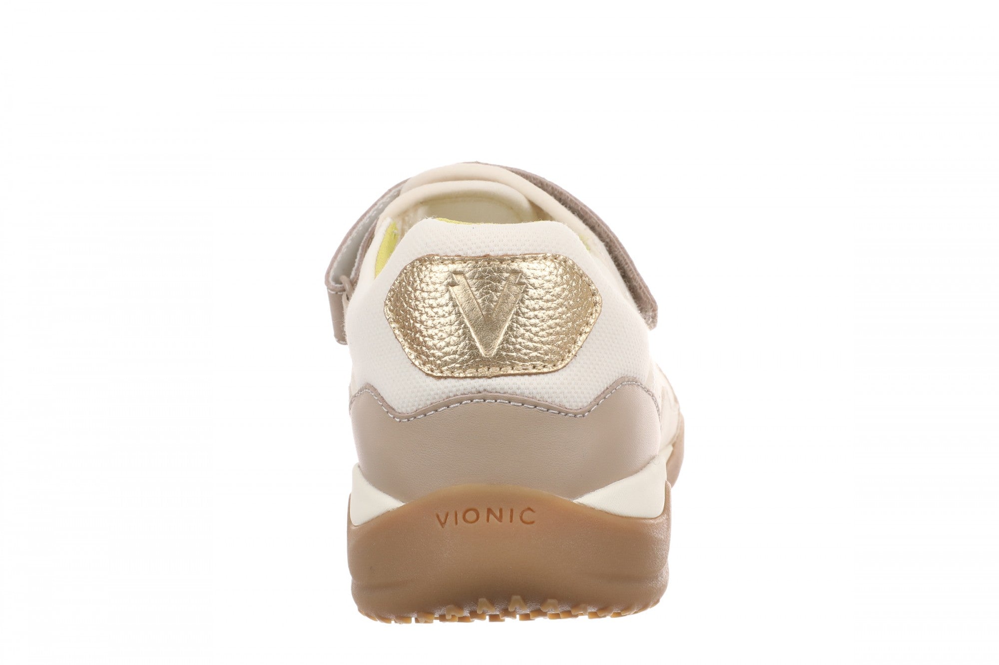 Vionic Walk Slim Giselle Women's Comfortable Orthotic Arch Support Mary Jane Walking Shoes - Ivory/gold - Top