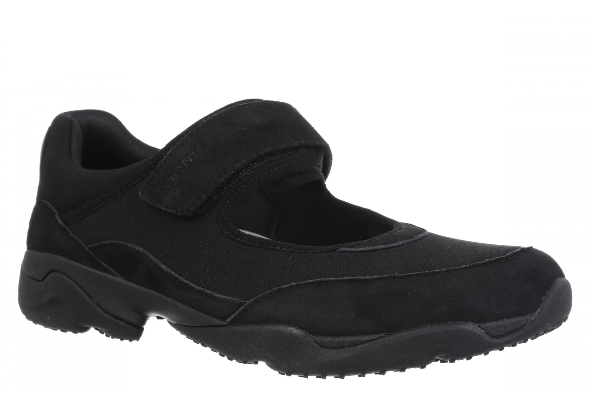 Vionic Walk Slim Giselle Women's Comfortable Orthotic Arch Support Mary Jane Walking Shoes in Black