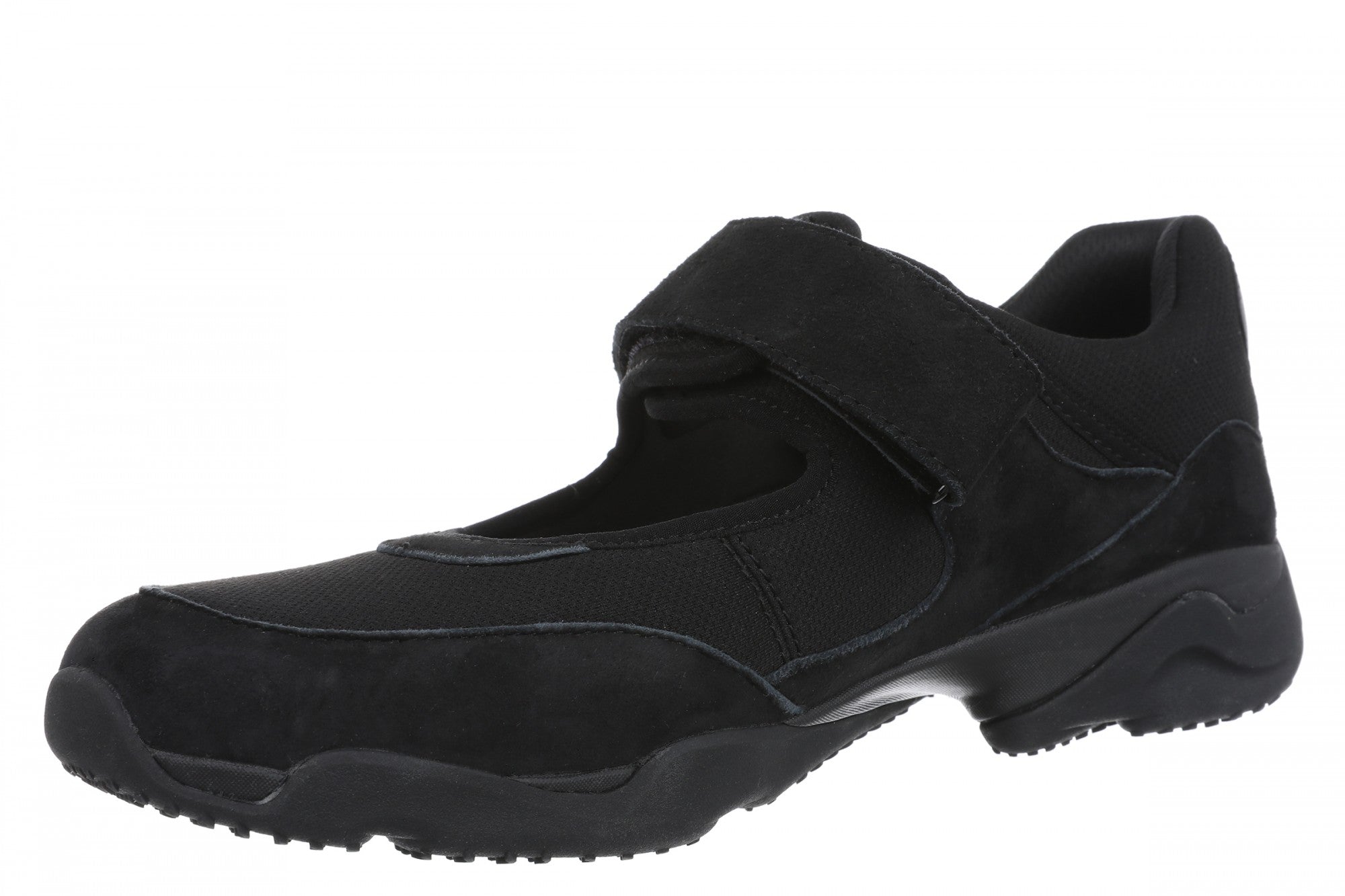 Vionic Walk Slim Giselle Women's Comfortable Orthotic Arch Support Mary Jane Walking Shoes - Black - Left angle