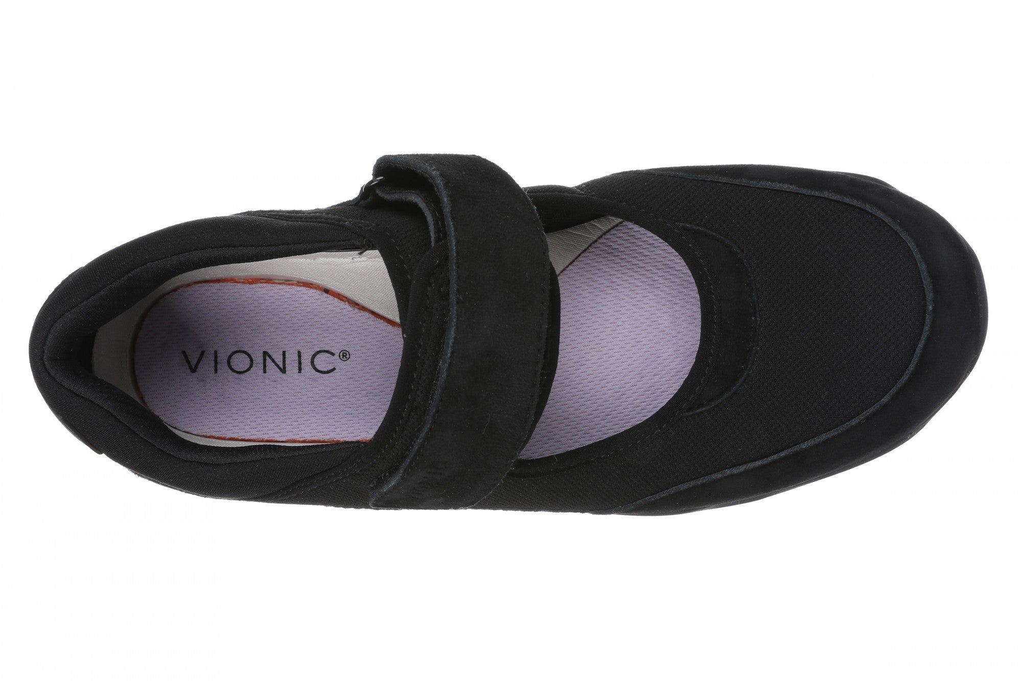 Vionic Walk Slim Giselle Women's Comfortable Orthotic Arch Support Mary Jane Walking Shoes - Black - Top