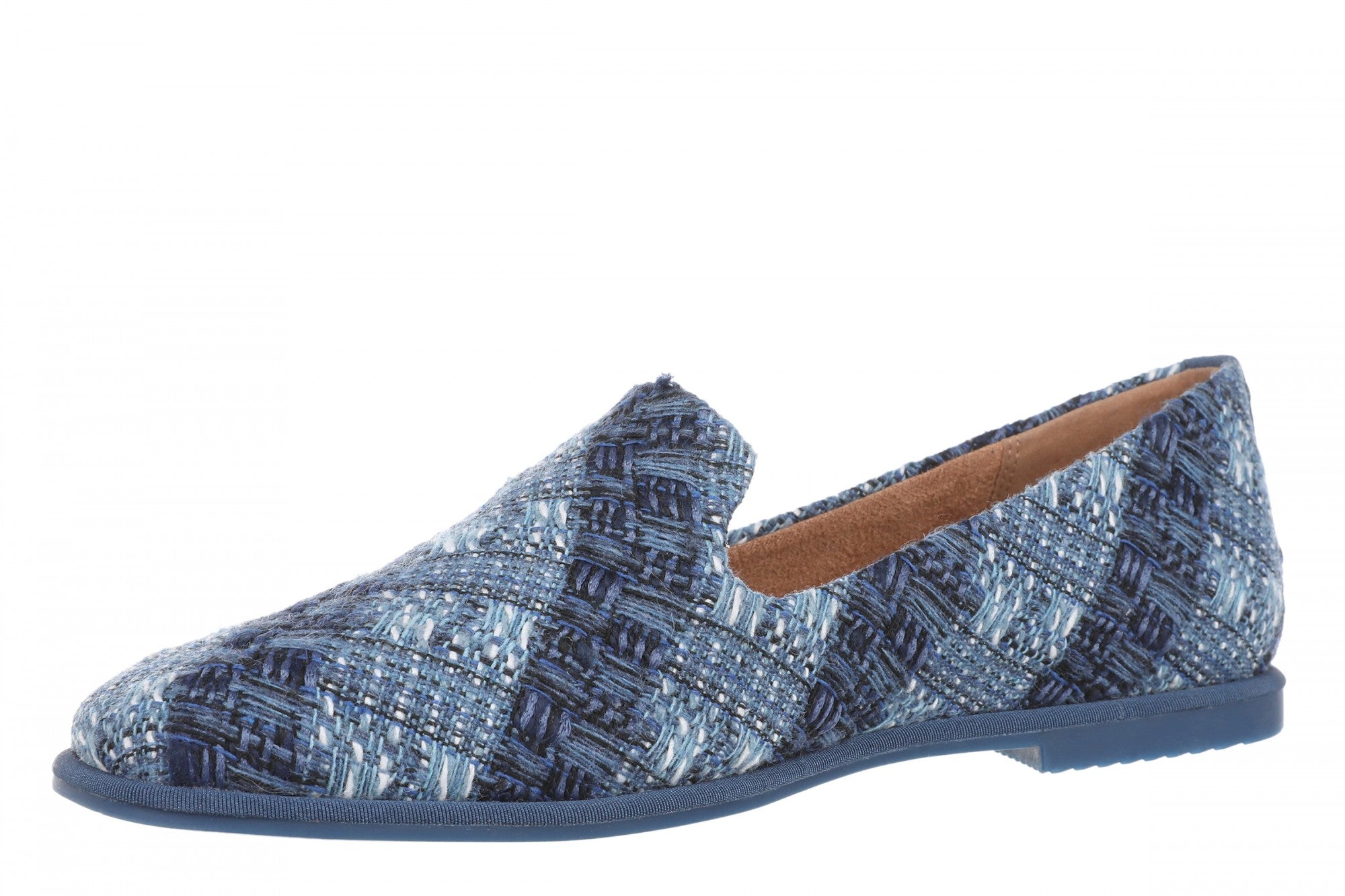 Vionic Willa 2.0 Women's Comfortable Orthotic Slip-On Loafers with Arch Support - Dark Denim - Left angle