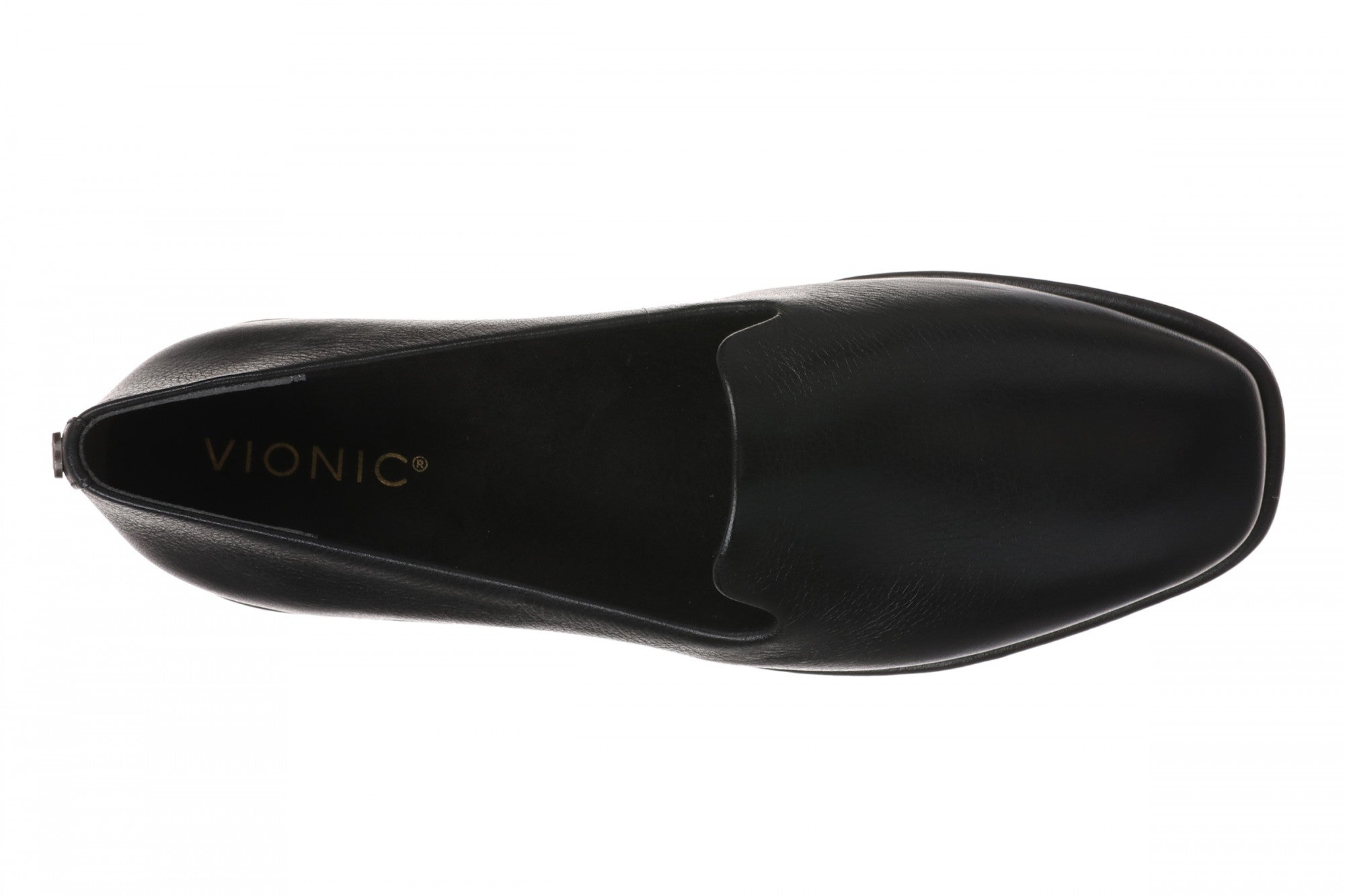 Vionic Willa 2.0 Women's Comfortable Orthotic Slip-On Loafers with Arch Support - Black Leather - Top