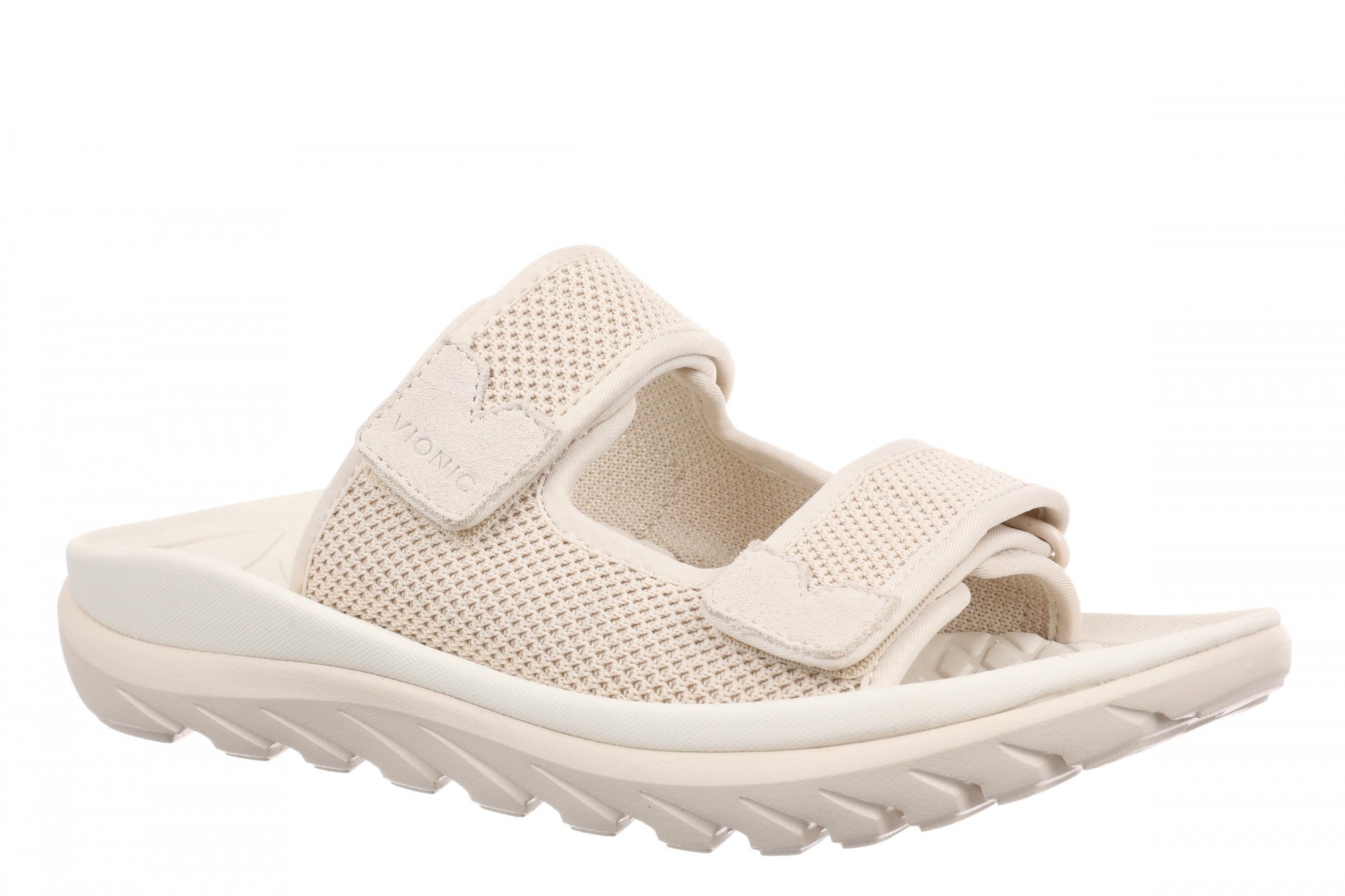 Vionic Hope Rx Women's Supportive Orthotic Slide Sandal with Arch Support - Parchment/gold - Angle main