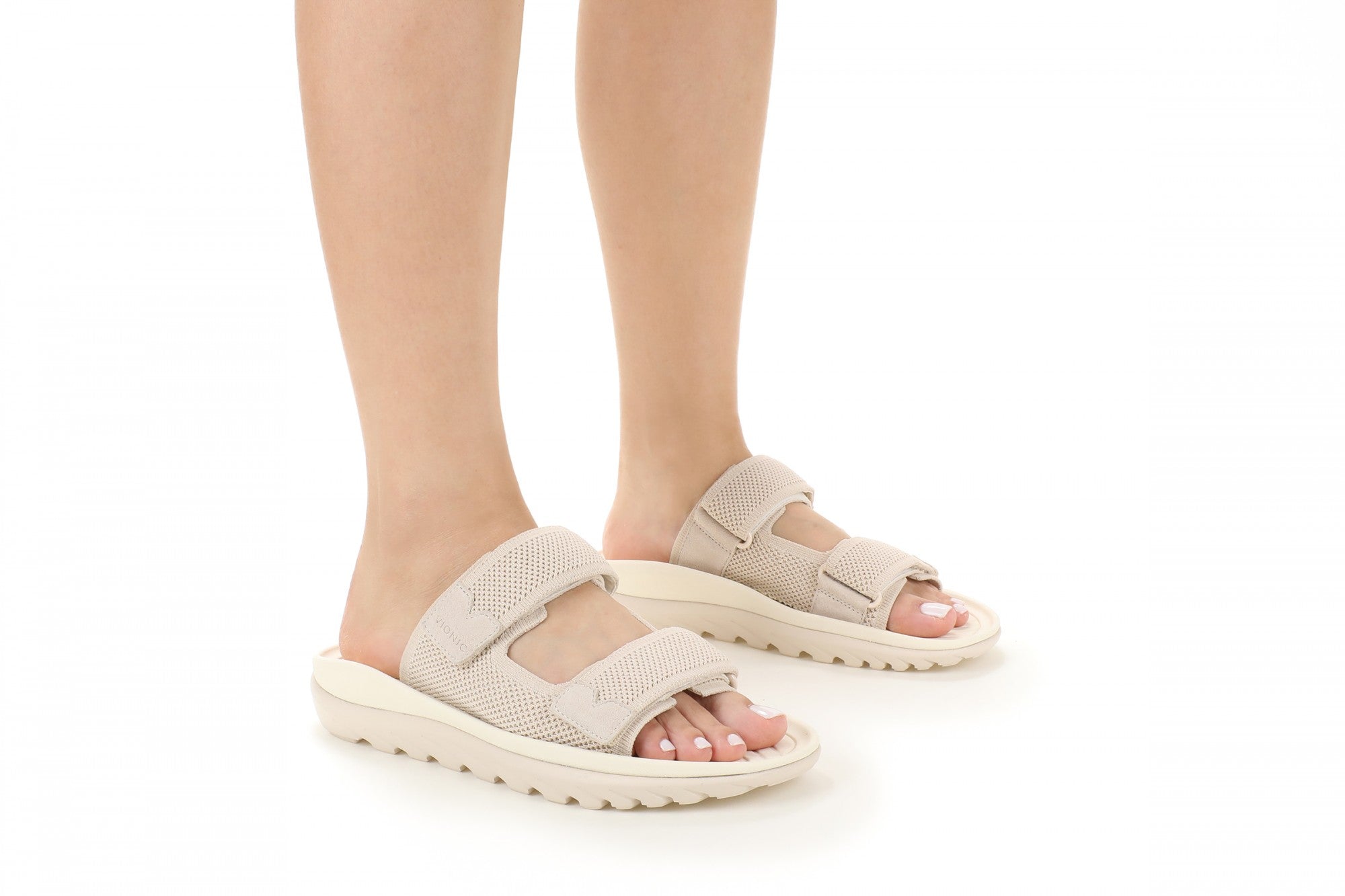Vionic Hope Rx Women's Supportive Orthotic Slide Sandal with Arch Support - Parchment/gold - Lifestyle
