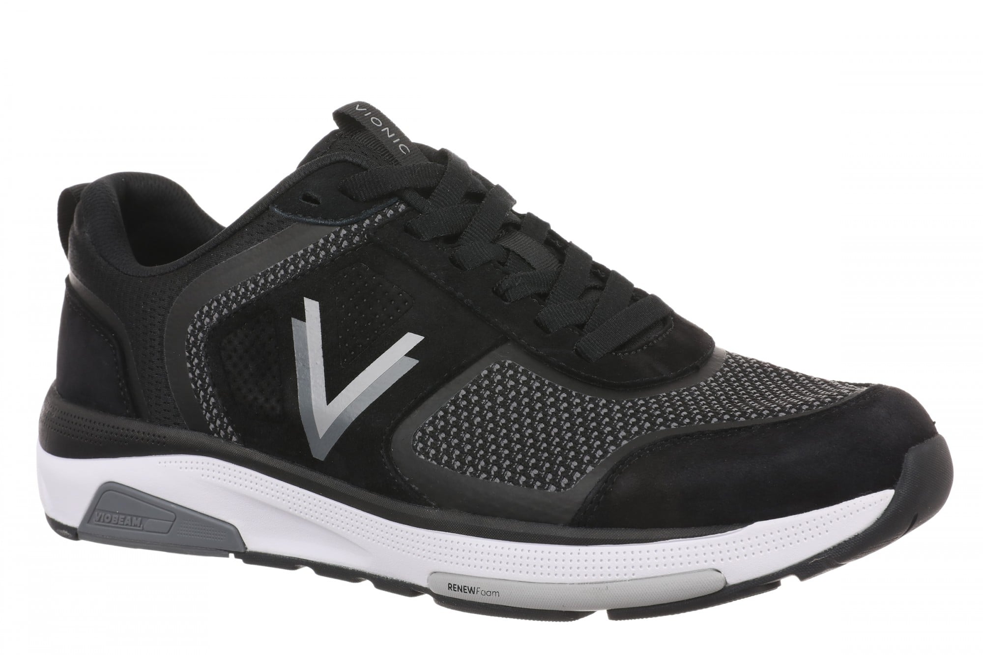 Vionic Walk Strider Knit - Men's Sneaker - Men's Comfortable Orthotic Arch Support Walking Sneakers in Black