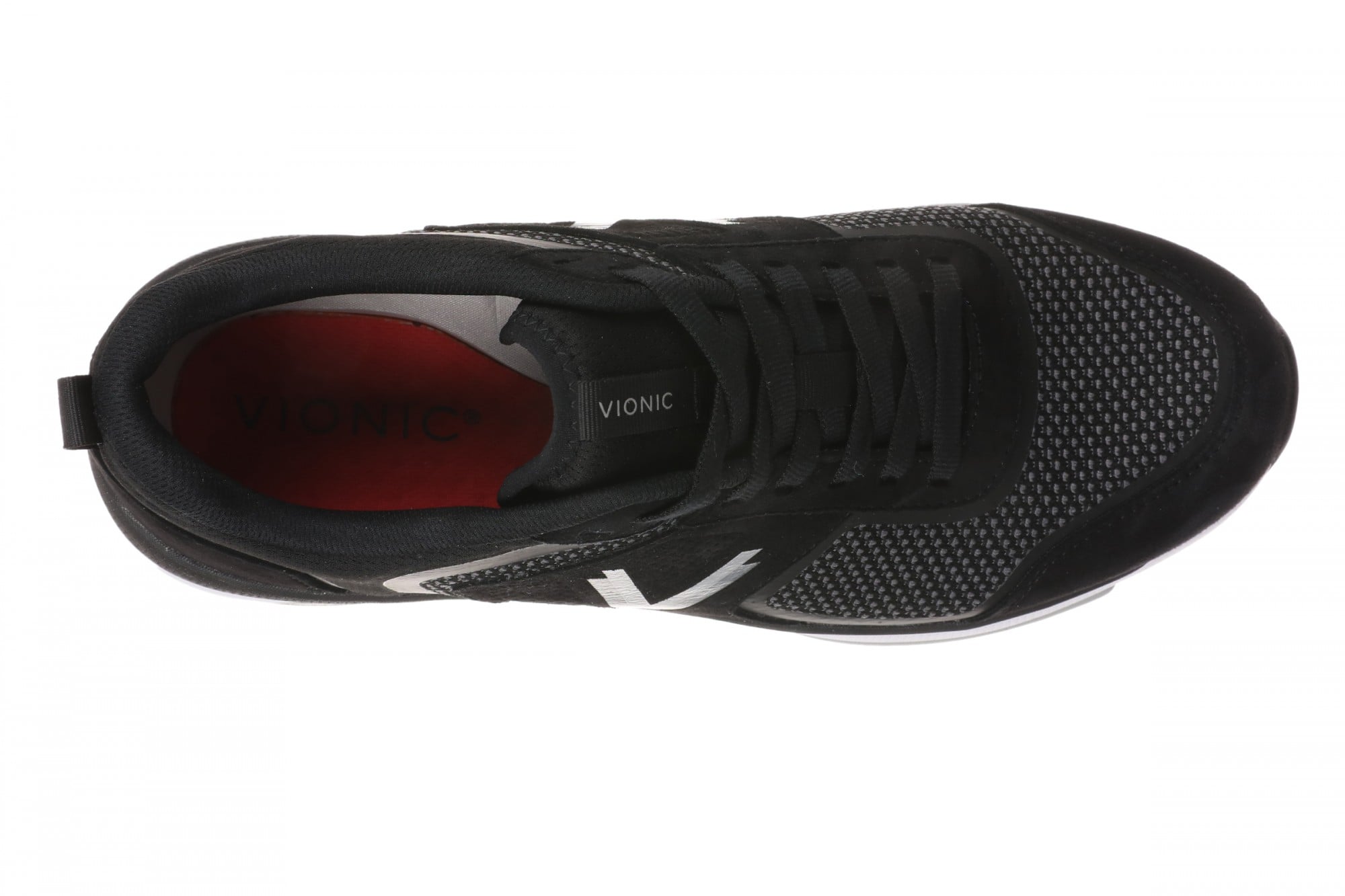 Vionic Walk Strider Knit - Men's Sneaker - Men's Comfortable Orthotic Arch Support Walking Sneakers - Black - Top