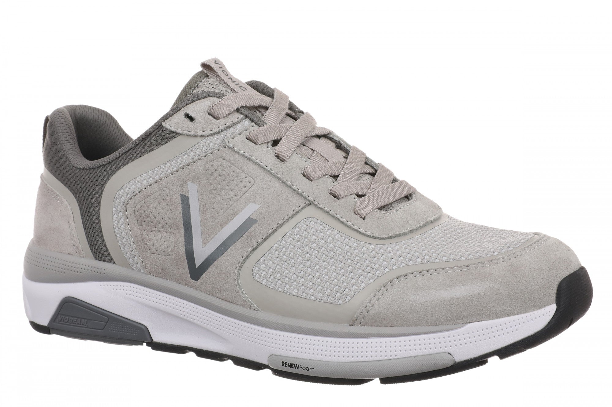 Vionic Walk Strider Knit - Men's Sneaker - Men's Comfortable Orthotic Arch Support Walking Sneakers - Paloma Grey - Angle main