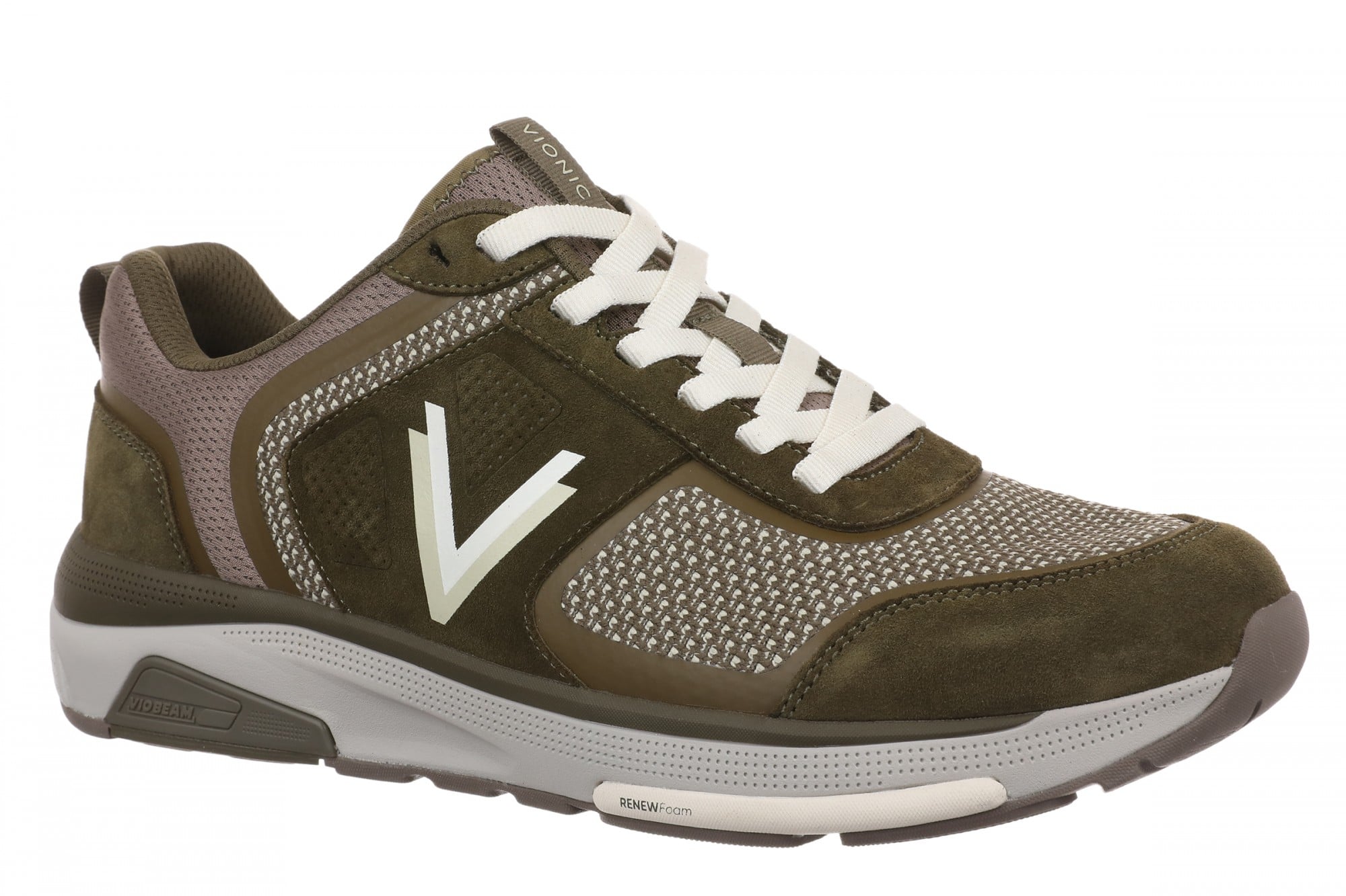 Vionic Walk Strider Knit - Men's Sneaker - Men's Comfortable Orthotic Arch Support Walking Sneakers in Dark Olive