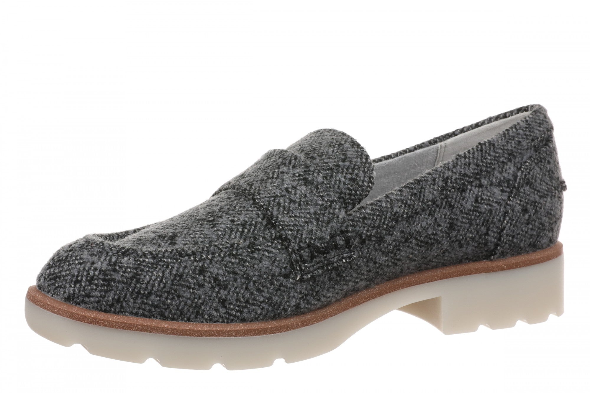 Vionic Cleo Loafer Women's Comfortable Orthotic Arch Support Slip-On Loafer - Slate Grey Multi - Left angle