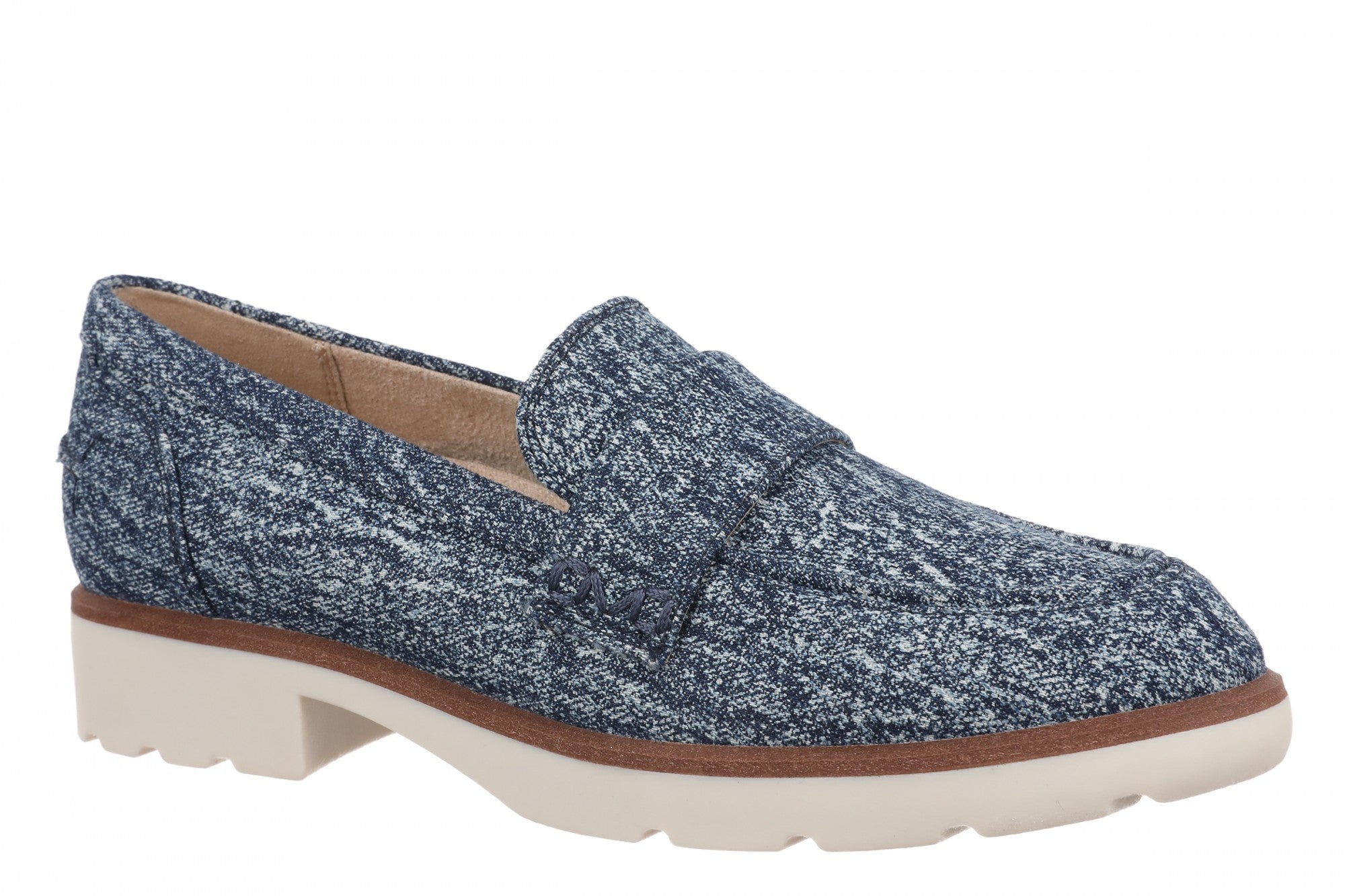 Vionic Cleo Loafer Women's Comfortable Orthotic Arch Support Slip-On Loafer - Dark Denim - Angle main