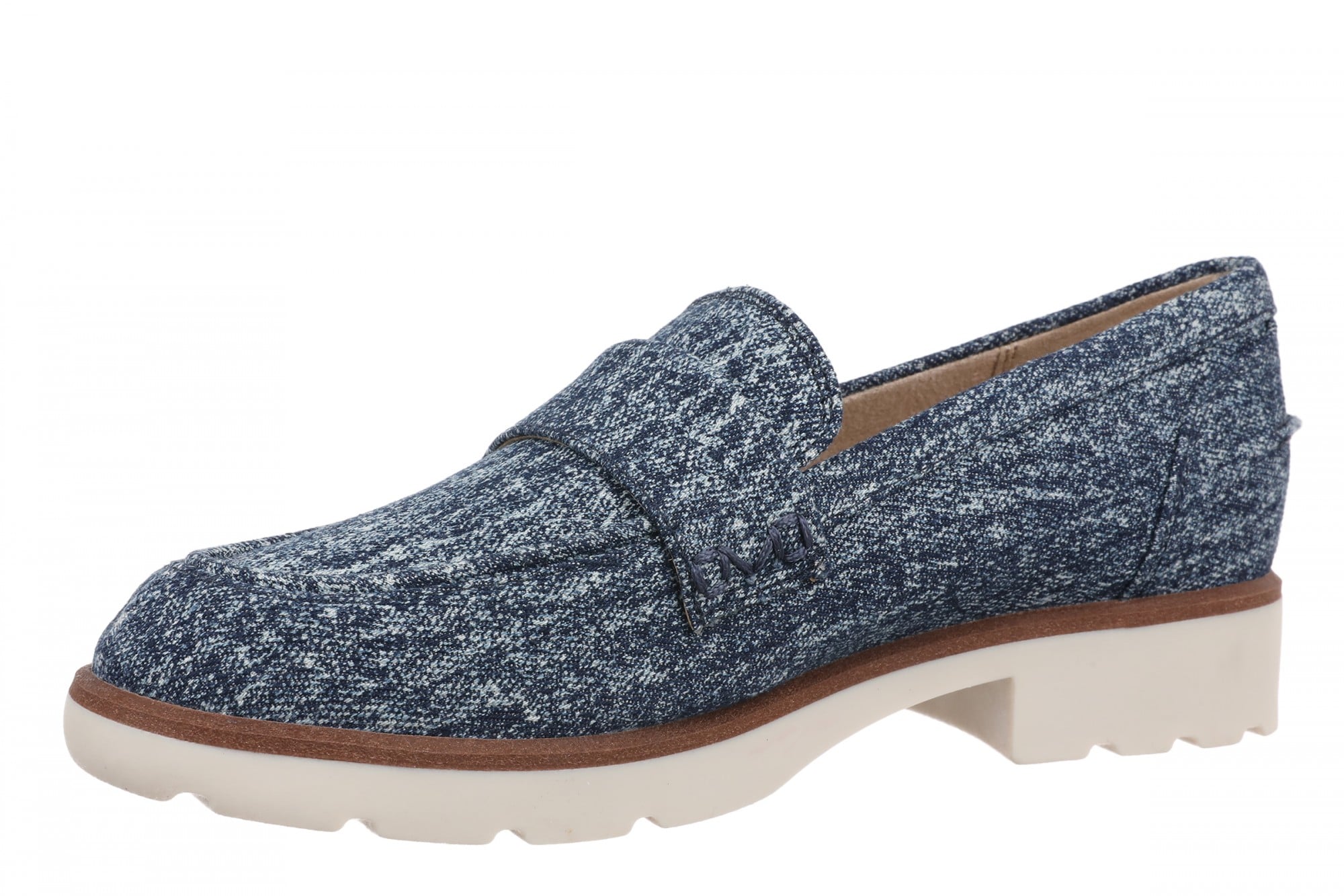 Vionic Cleo Loafer Women's Comfortable Orthotic Arch Support Slip-On Loafer - Dark Denim - Left angle
