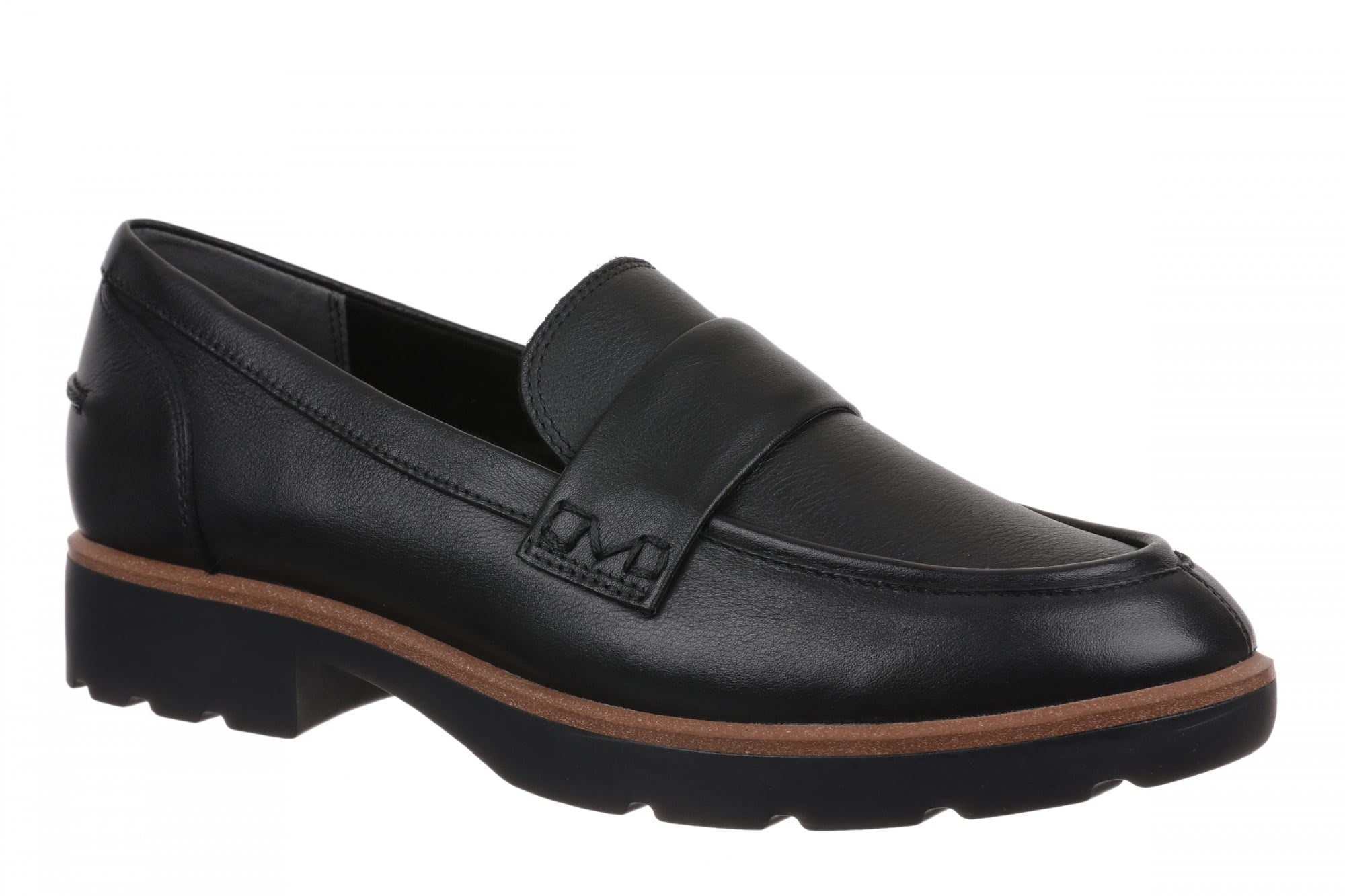 Vionic Cleo Loafer Women's Comfortable Orthotic Arch Support Slip-On Loafer - Black - Angle main