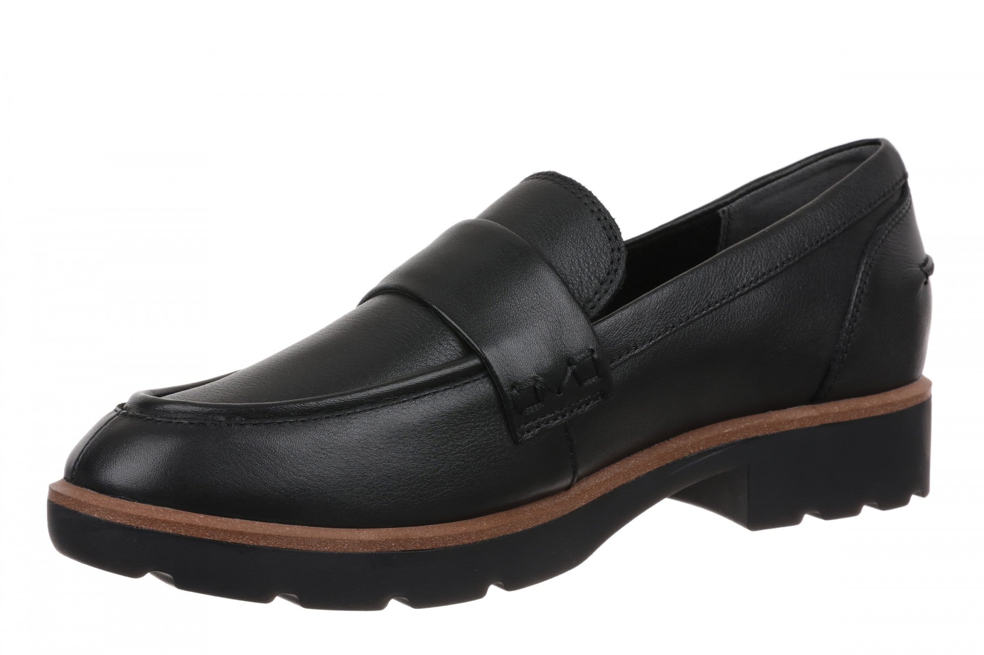 Vionic Cleo Loafer Women's Comfortable Orthotic Arch Support Slip-On Loafer - Black - Left angle