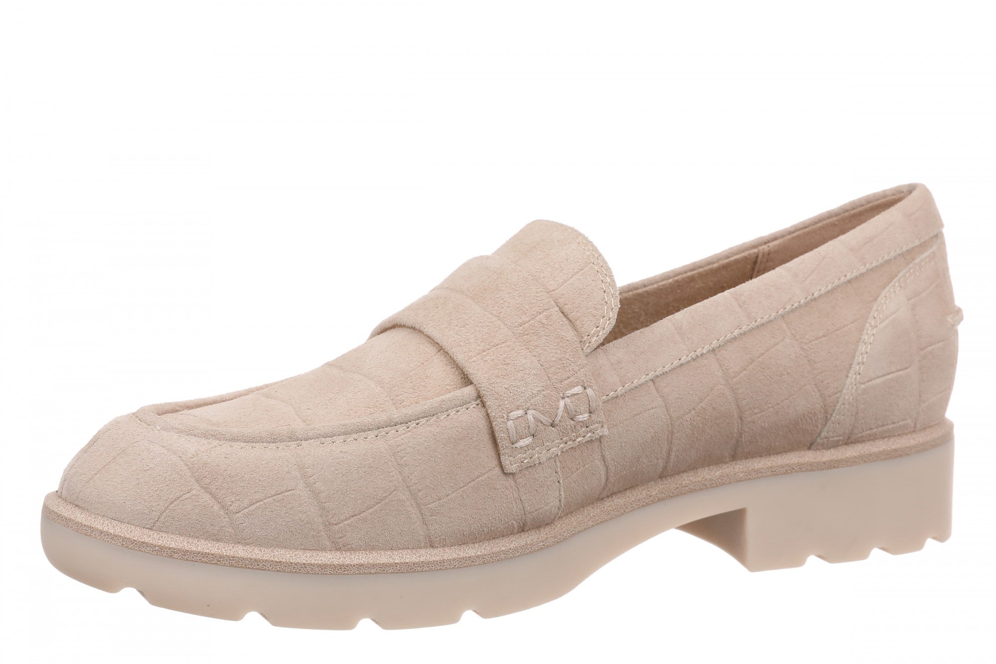 Vionic Cleo Loafer Women's Comfortable Orthotic Arch Support Slip-On Loafer - Lucid Beige - Left angle