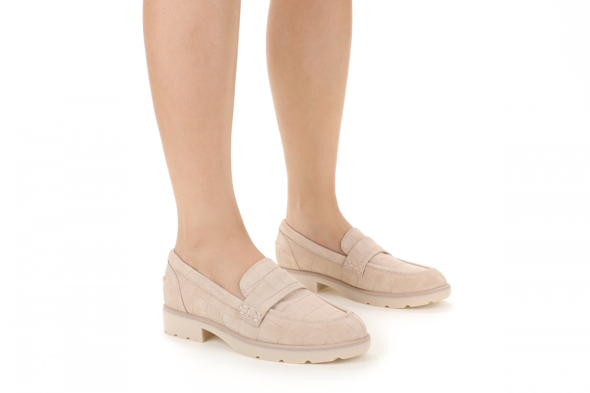 Vionic Cleo Loafer Women's Comfortable Orthotic Arch Support Slip-On Loafer - Lucid Beige - Lifestyle