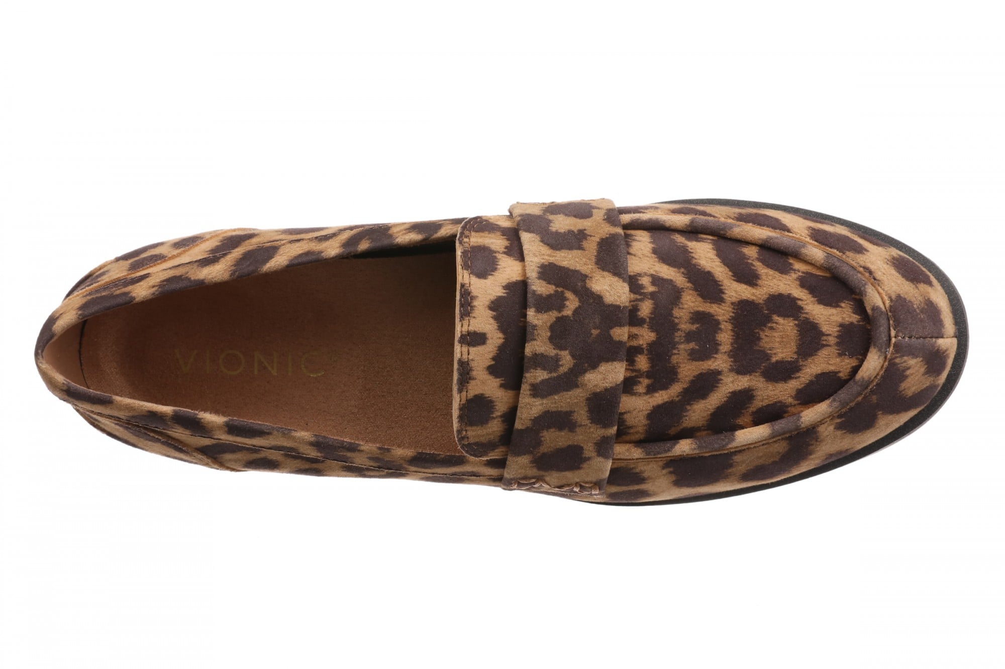 Vionic Cleo Loafer Women's Comfortable Orthotic Arch Support Slip-On Loafer - Tan Leopard - Top