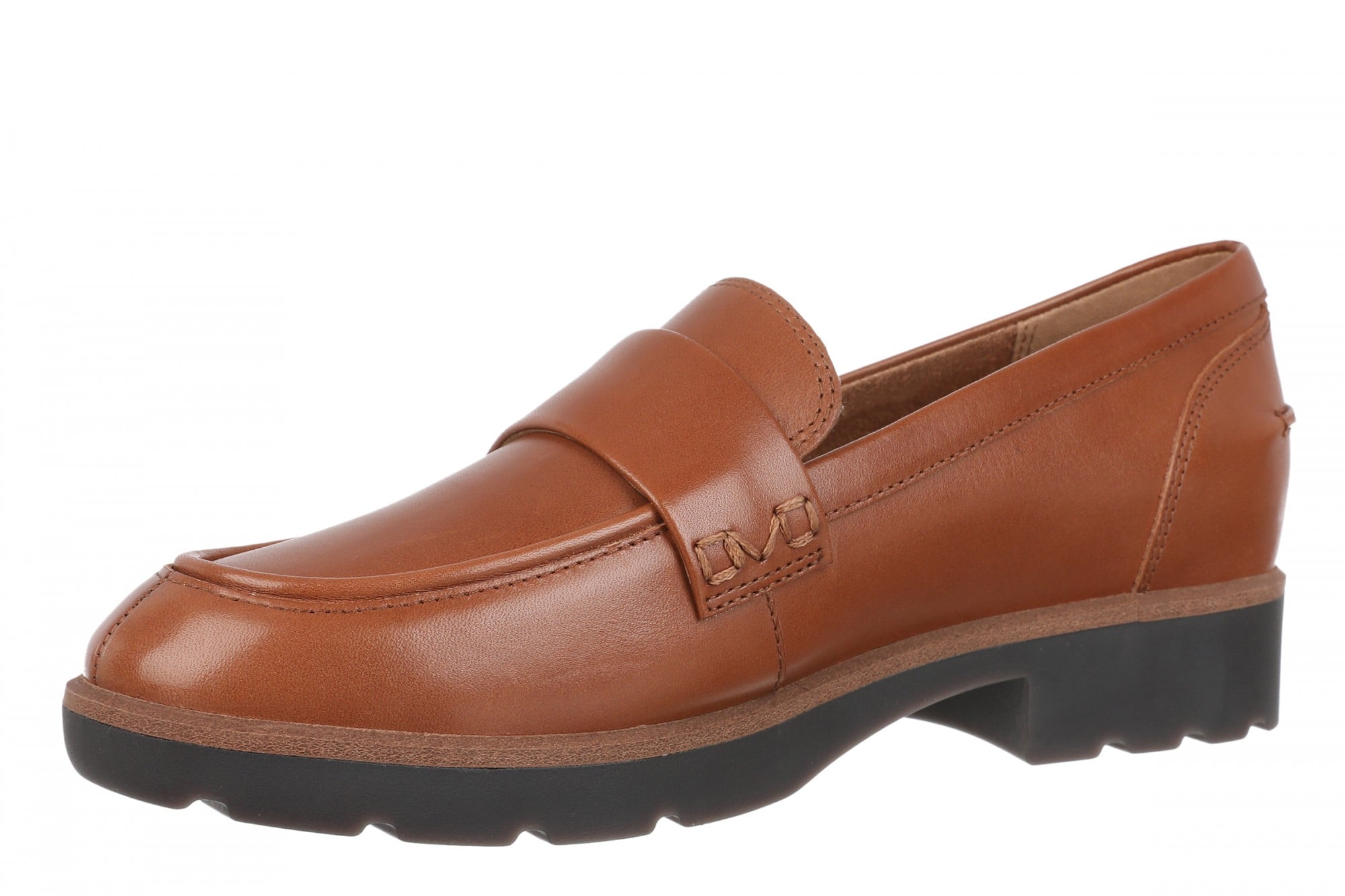 Vionic Cleo Loafer Women's Comfortable Orthotic Arch Support Slip-On Loafer - Tan - Left angle
