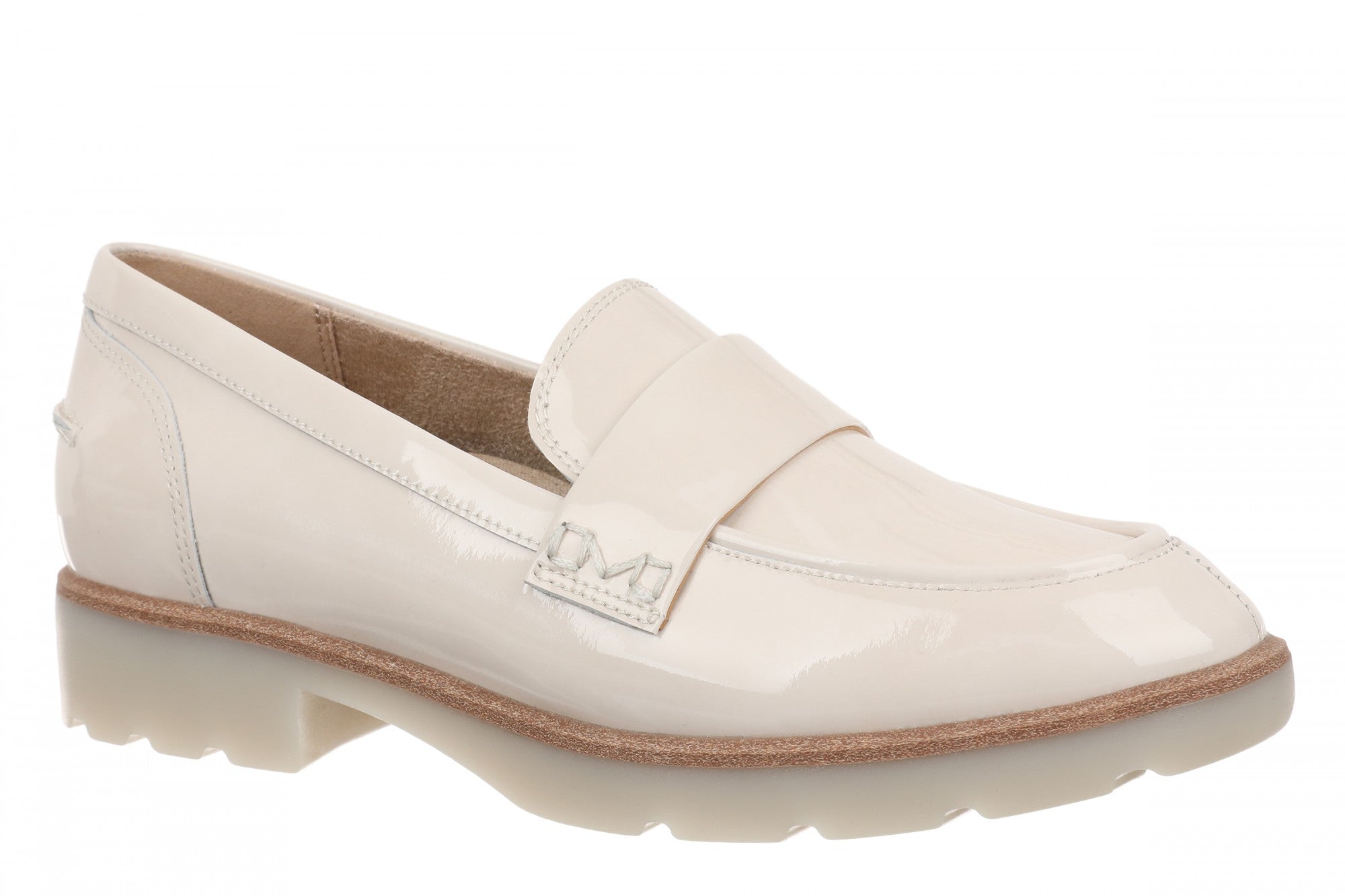 Vionic Cleo Loafer Women's Comfortable Orthotic Arch Support Slip-On Loafer - Light Cream - Angle main