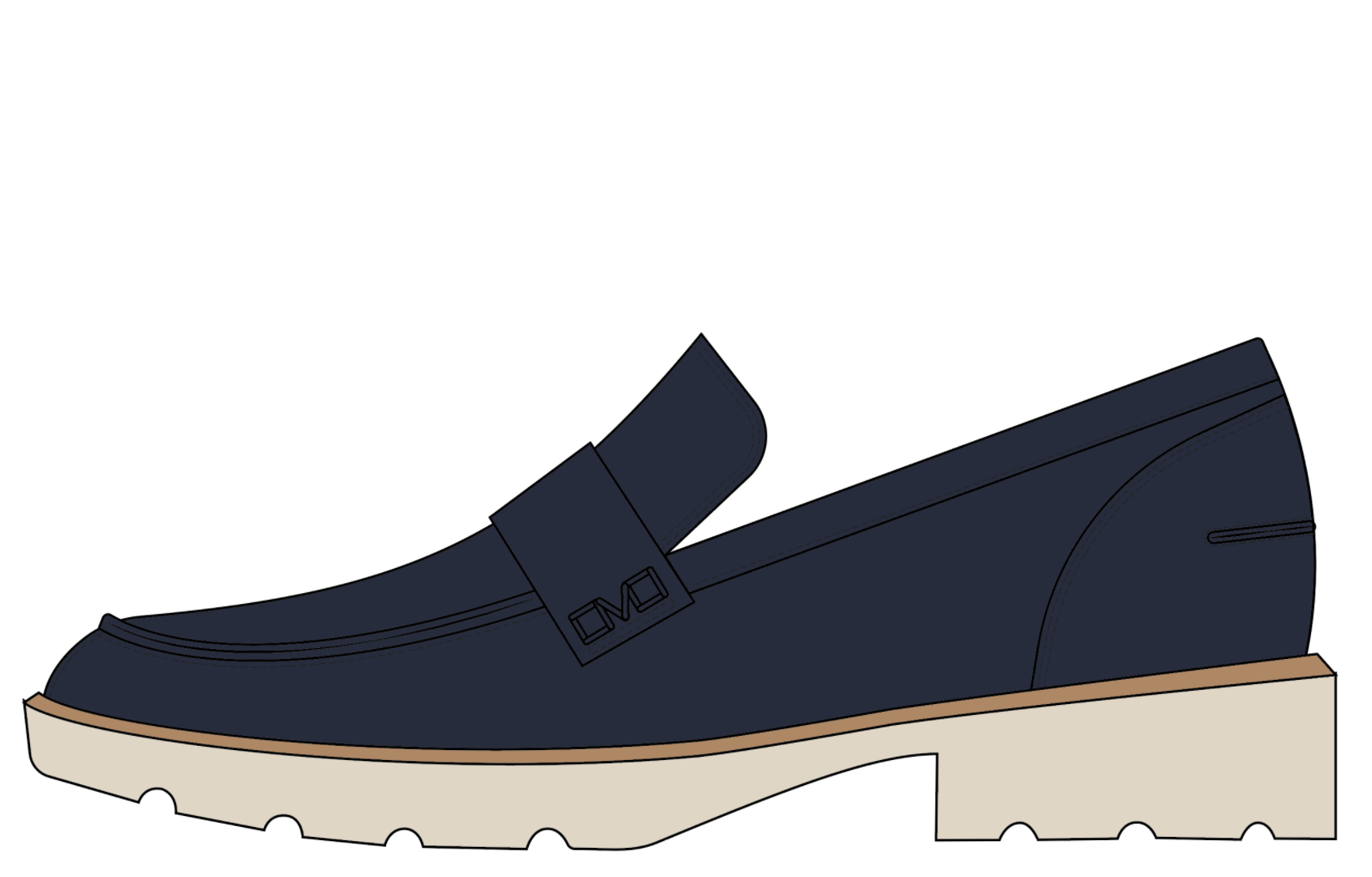 Vionic Cleo Loafer Women's Comfortable Orthotic Arch Support Slip-On Loafer - Navy Blazer - Angle main