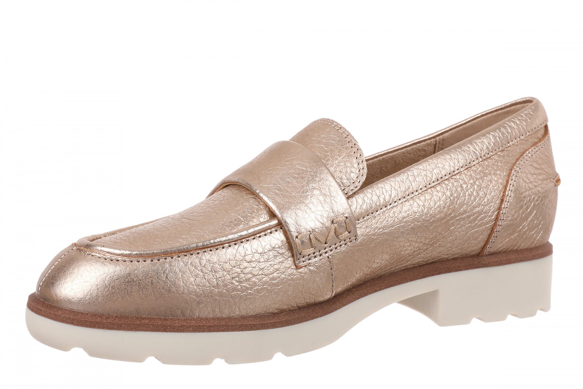 Vionic Cleo Loafer Women's Comfortable Orthotic Arch Support Slip-On Loafer - Bronze - Left angle
