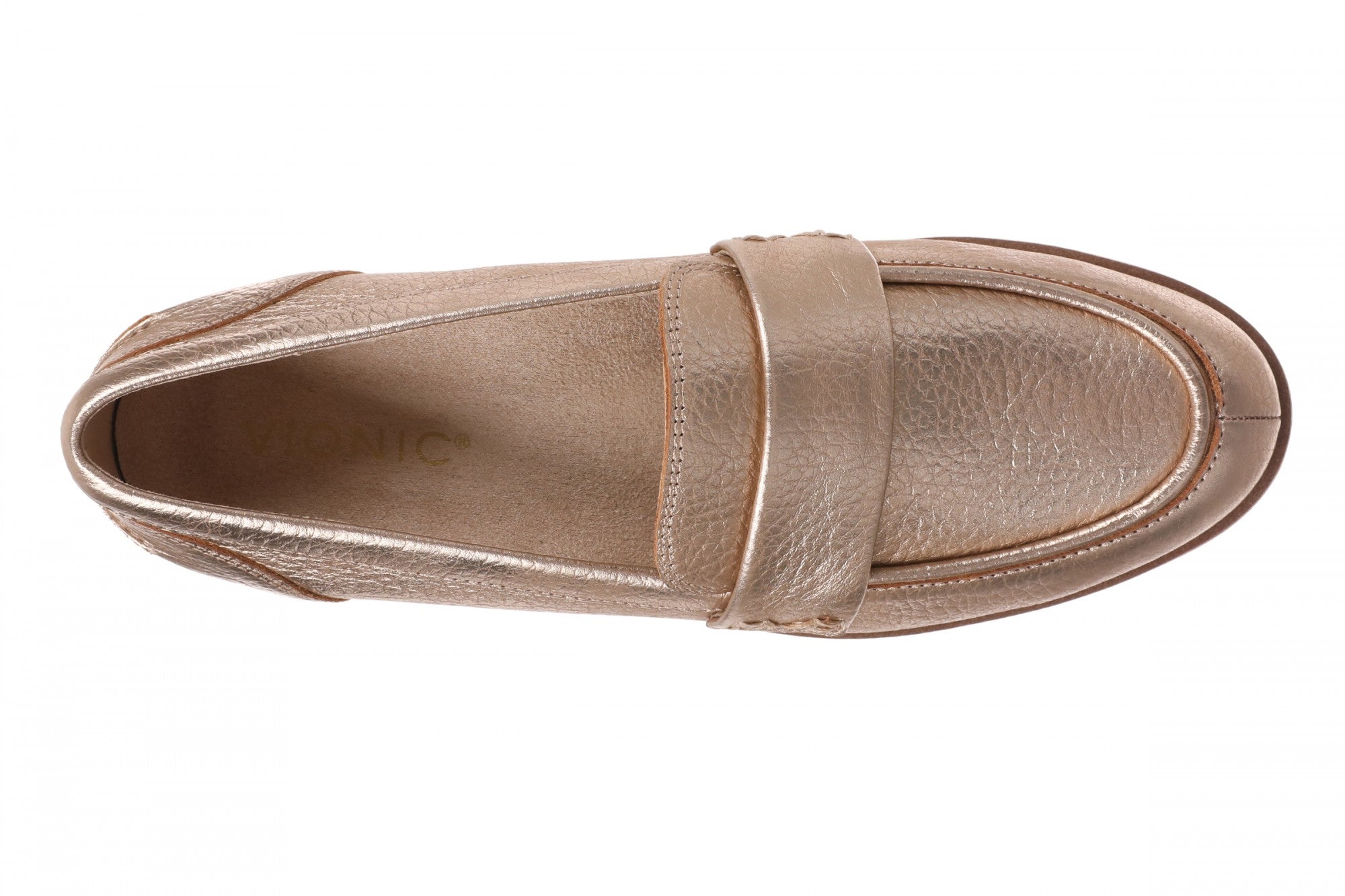 Vionic Cleo Loafer Women's Comfortable Orthotic Arch Support Slip-On Loafer - Bronze - Top