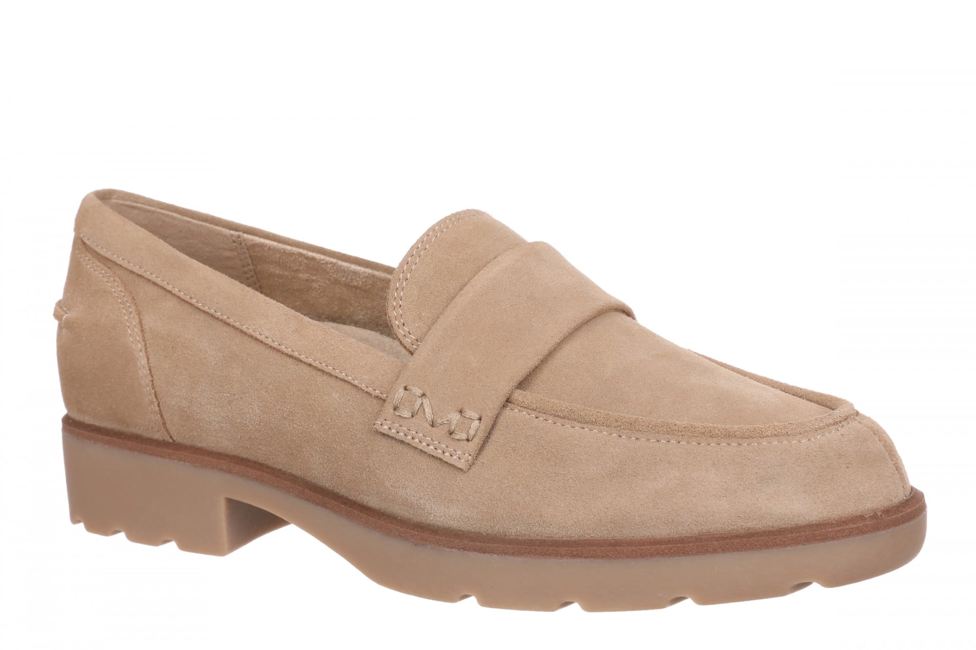 Vionic Cleo Loafer Women's Comfortable Orthotic Arch Support Slip-On Loafer - Desert Sand - Angle main