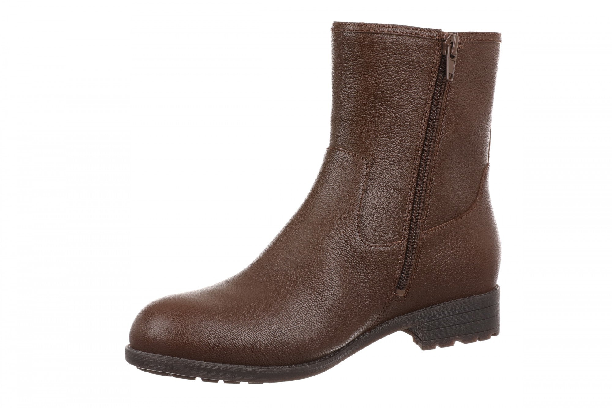 Vionic Jill Women's Heeled Ankle Boot - Women's Comfortable Orthotic Arch Support Ankle Boot - Coffee - Left angle