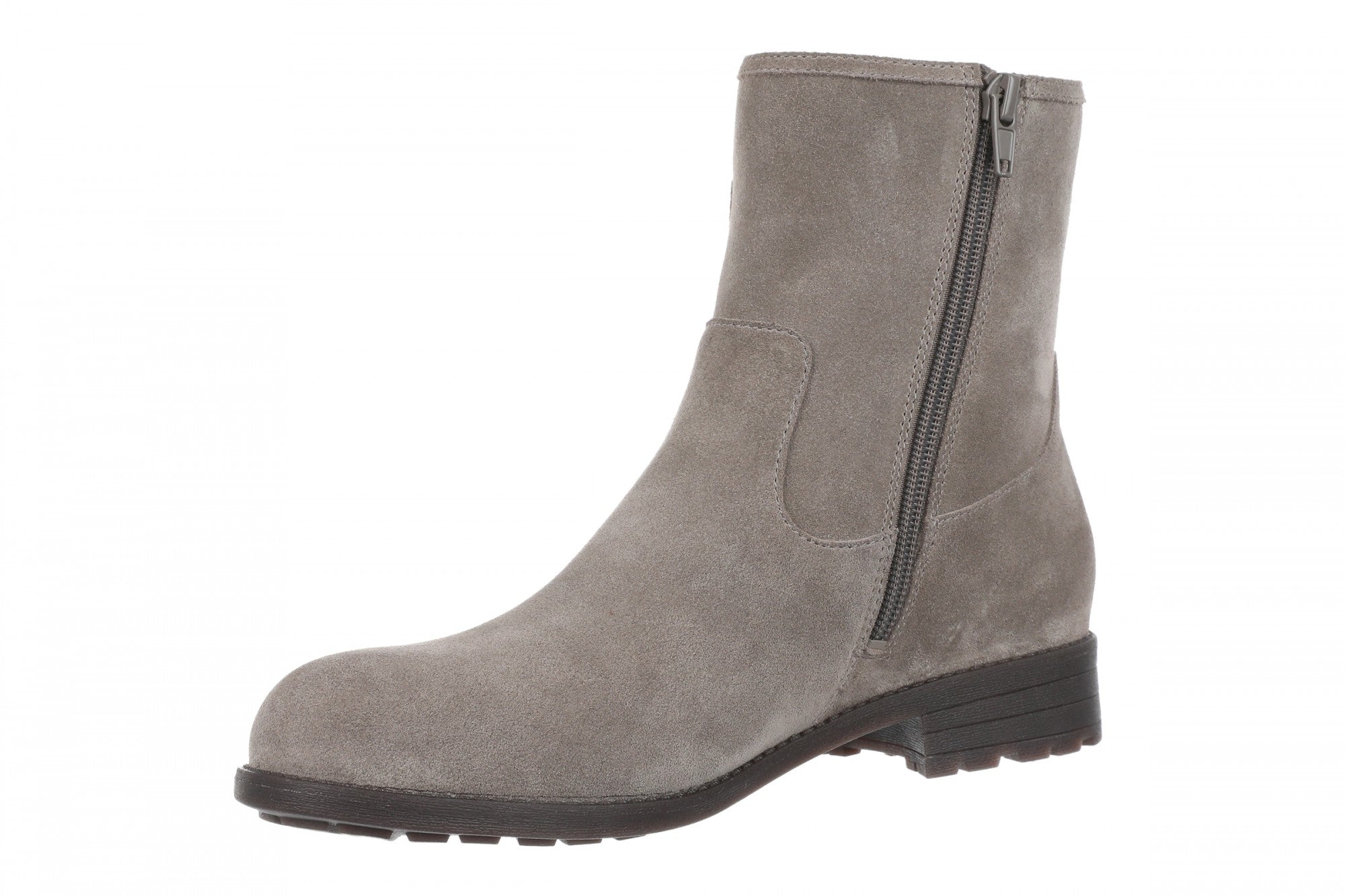Vionic Jill Women's Heeled Ankle Boot - Women's Comfortable Orthotic Arch Support Ankle Boot - Stone - Left angle