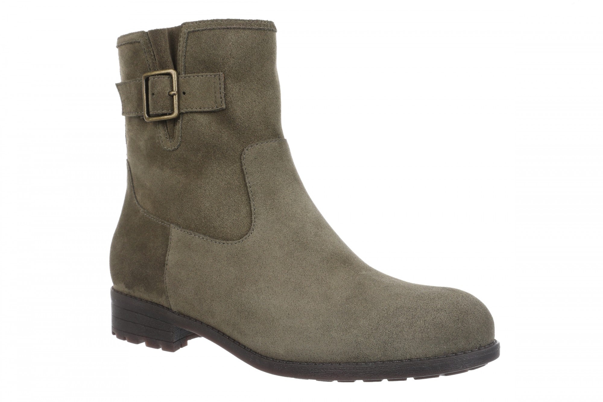 Vionic Jill Women's Heeled Ankle Boot - Women's Comfortable Orthotic Arch Support Ankle Boot - Dark Olive - Angle main