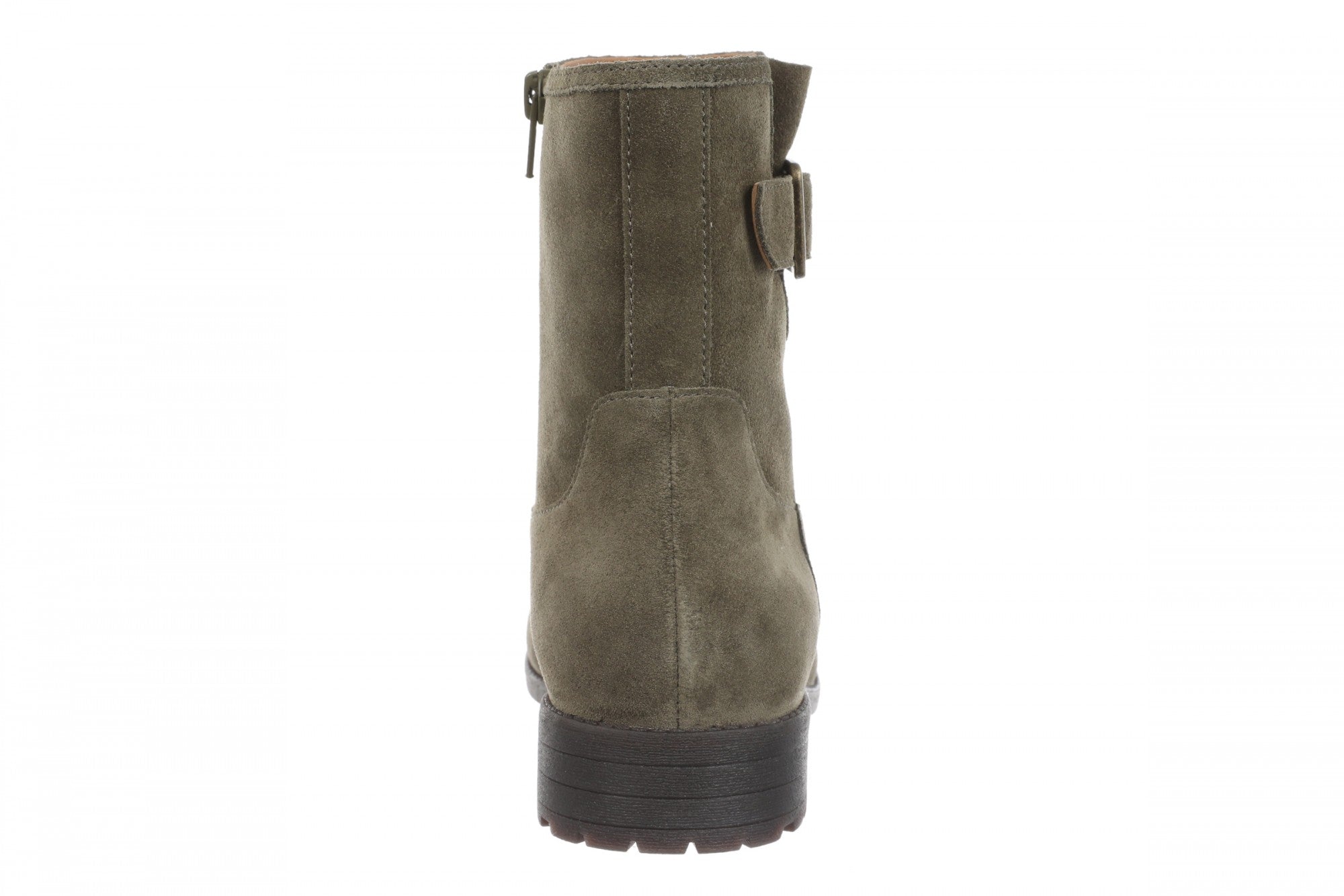Vionic Jill Women's Heeled Ankle Boot - Women's Comfortable Orthotic Arch Support Ankle Boot - Dark Olive - Back