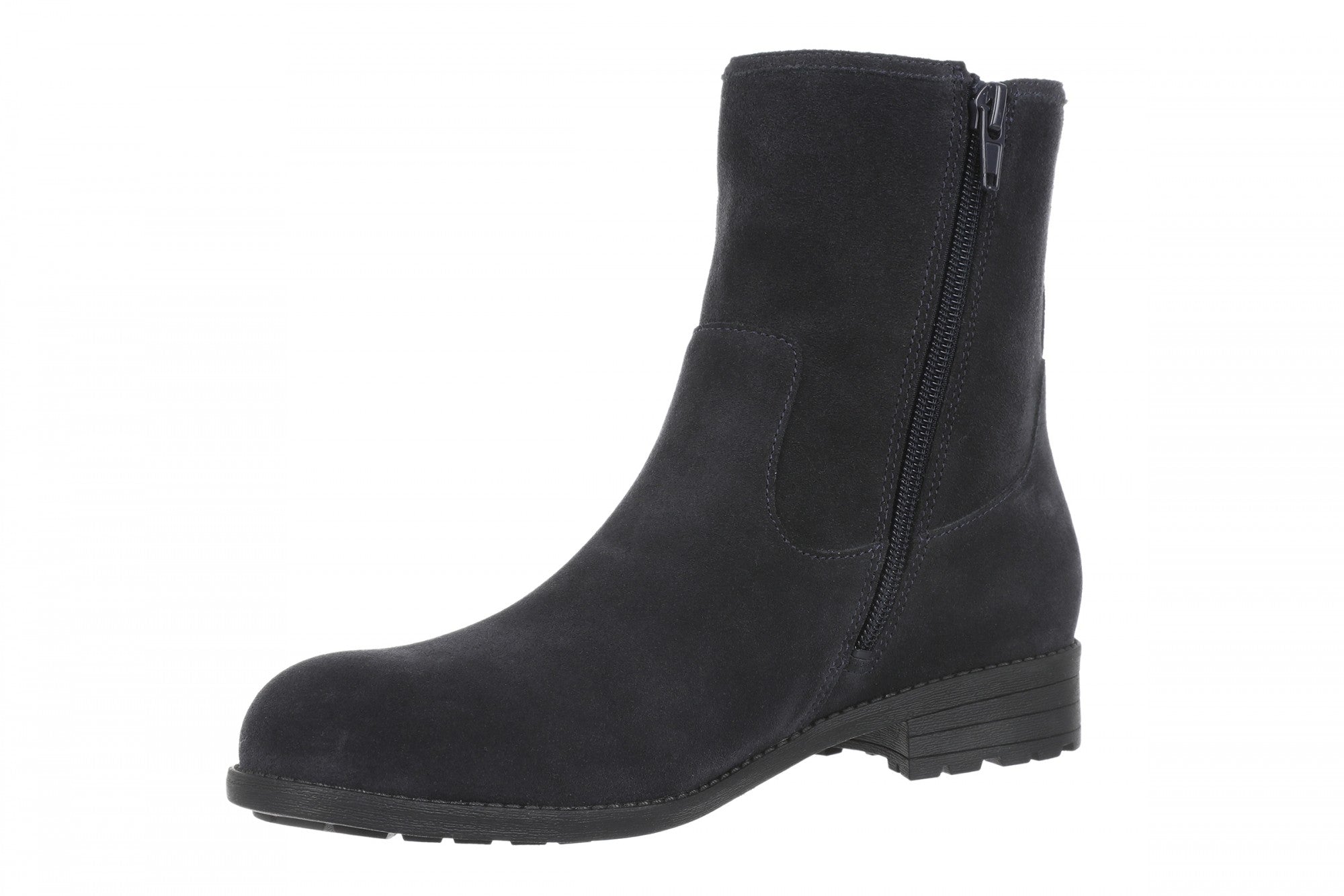 Vionic Jill Women's Heeled Ankle Boot - Women's Comfortable Orthotic Arch Support Ankle Boot - Navy Blazer - Left angle