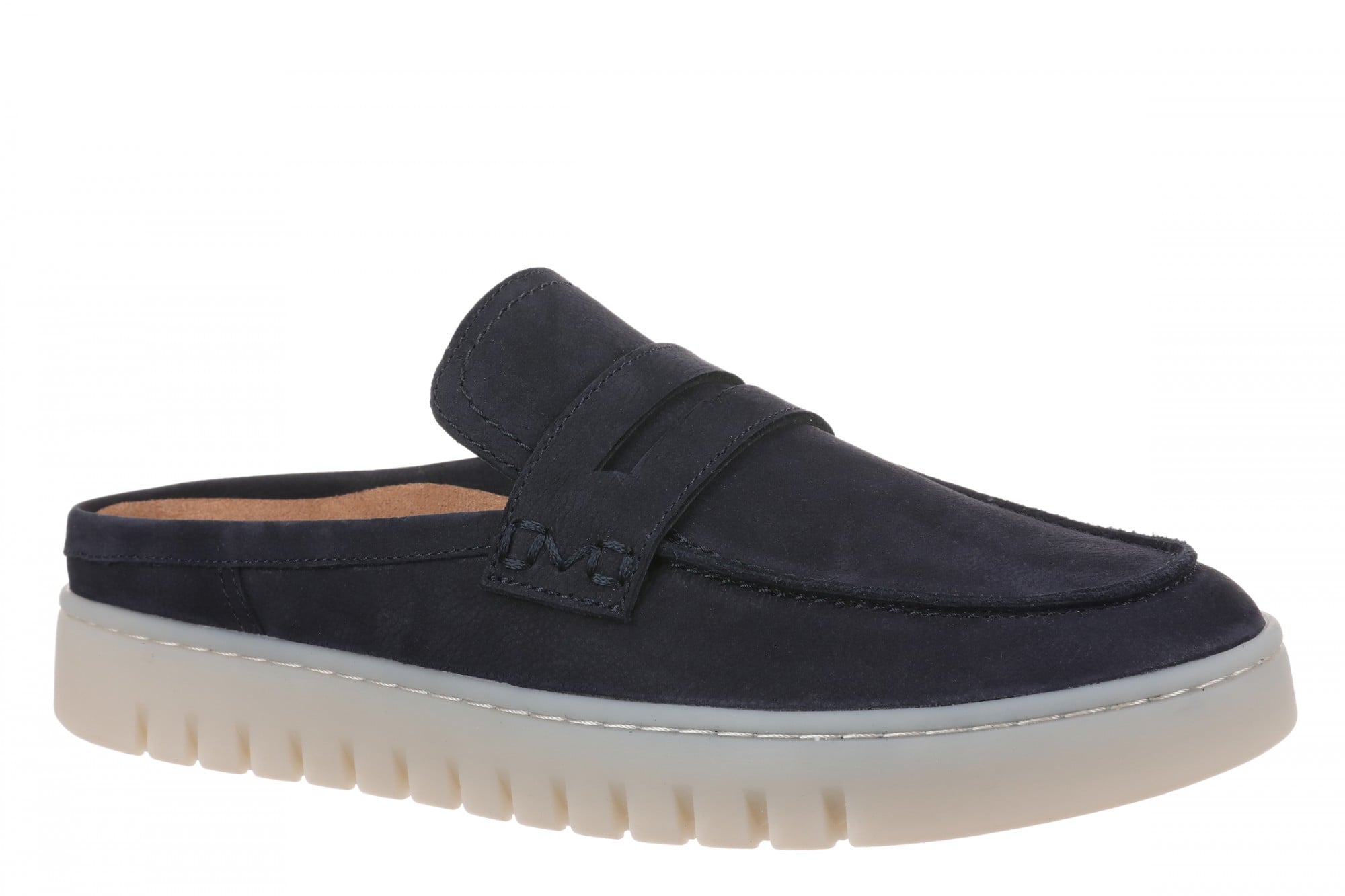 Vionic Uptown Mule 2.0 - Women's Supportive Orthotic Comfort Mule with Arch Support - Navy Blazer - Angle main