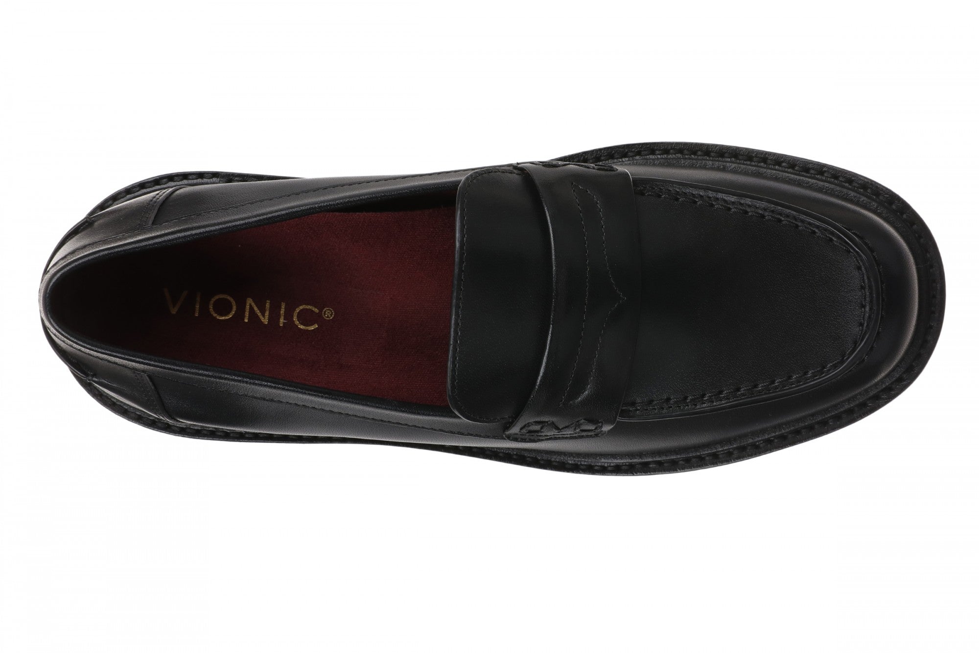 Vionic Caitlin Women's Slip-On Loafer - Orthotic Arch Support Comfort Shoe - Black - Top